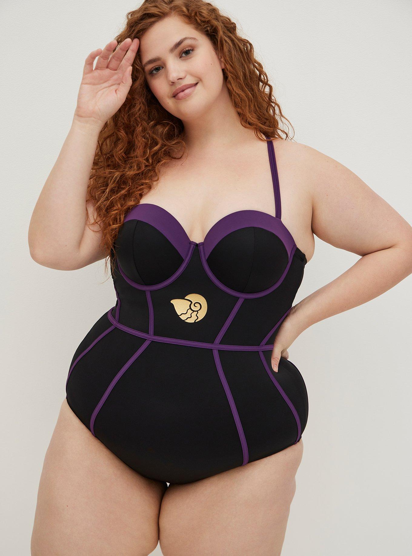 I'm plus-size with 38I boobs & did a Good American swim haul - the purple  is 'giving Ursuala' instead of Little Mermaid