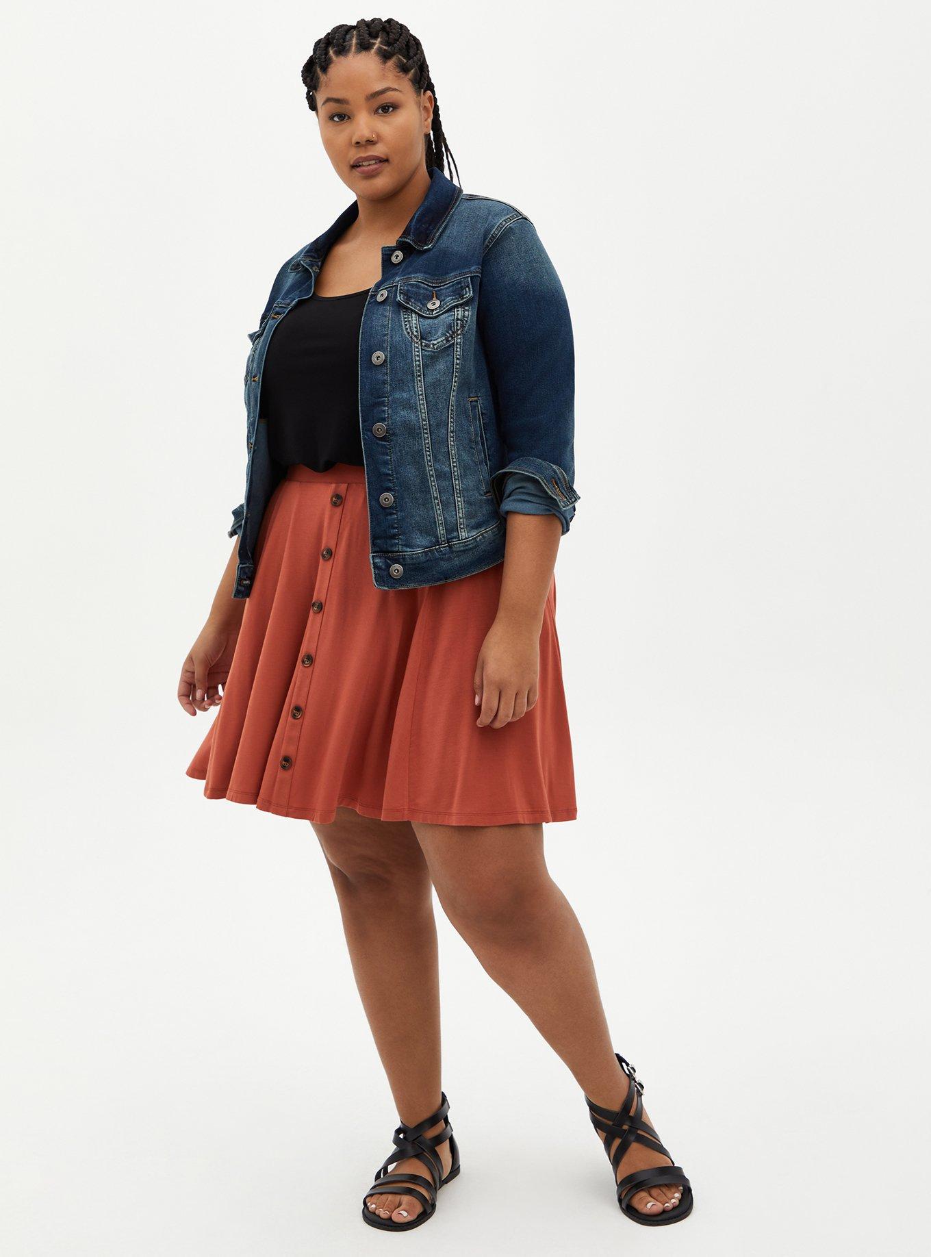 Orange button hotsell up skirt