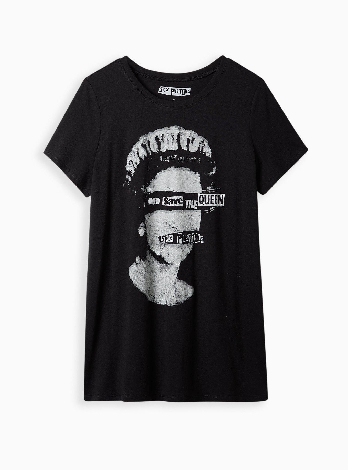 Plus Size - Classic Fit Tunic Tee - Sex Pistols Queen Black - Torrid