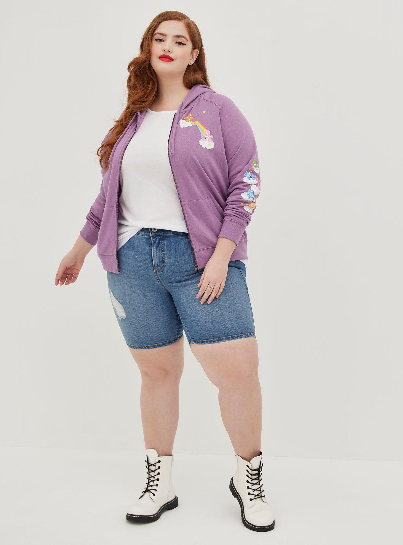 Plus Size - Zip Hoodie - Cozy Fleece Care Bears Purple - Torrid