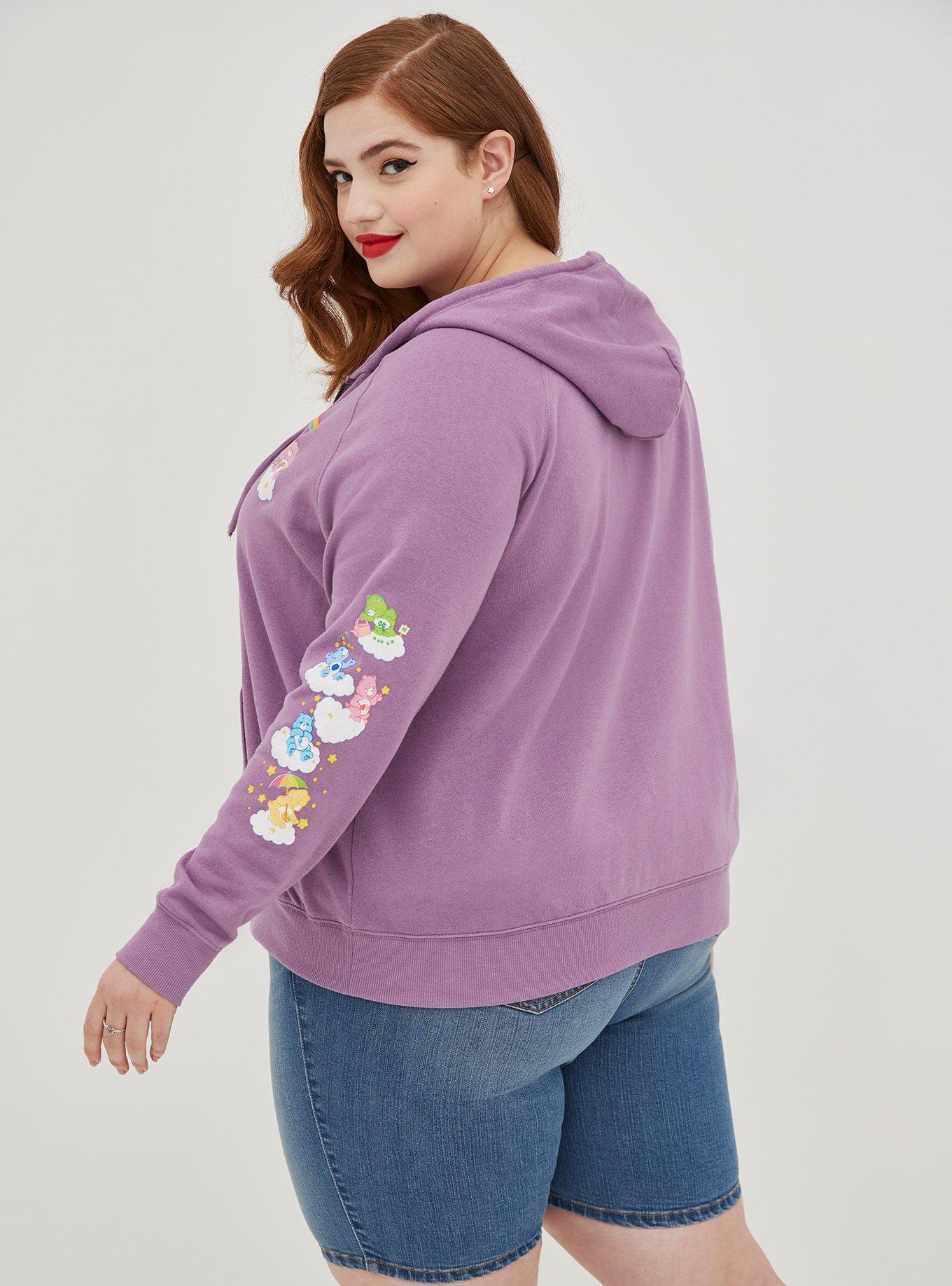 Plus Size - Zip Hoodie - Cozy Fleece Care Bears Purple - Torrid