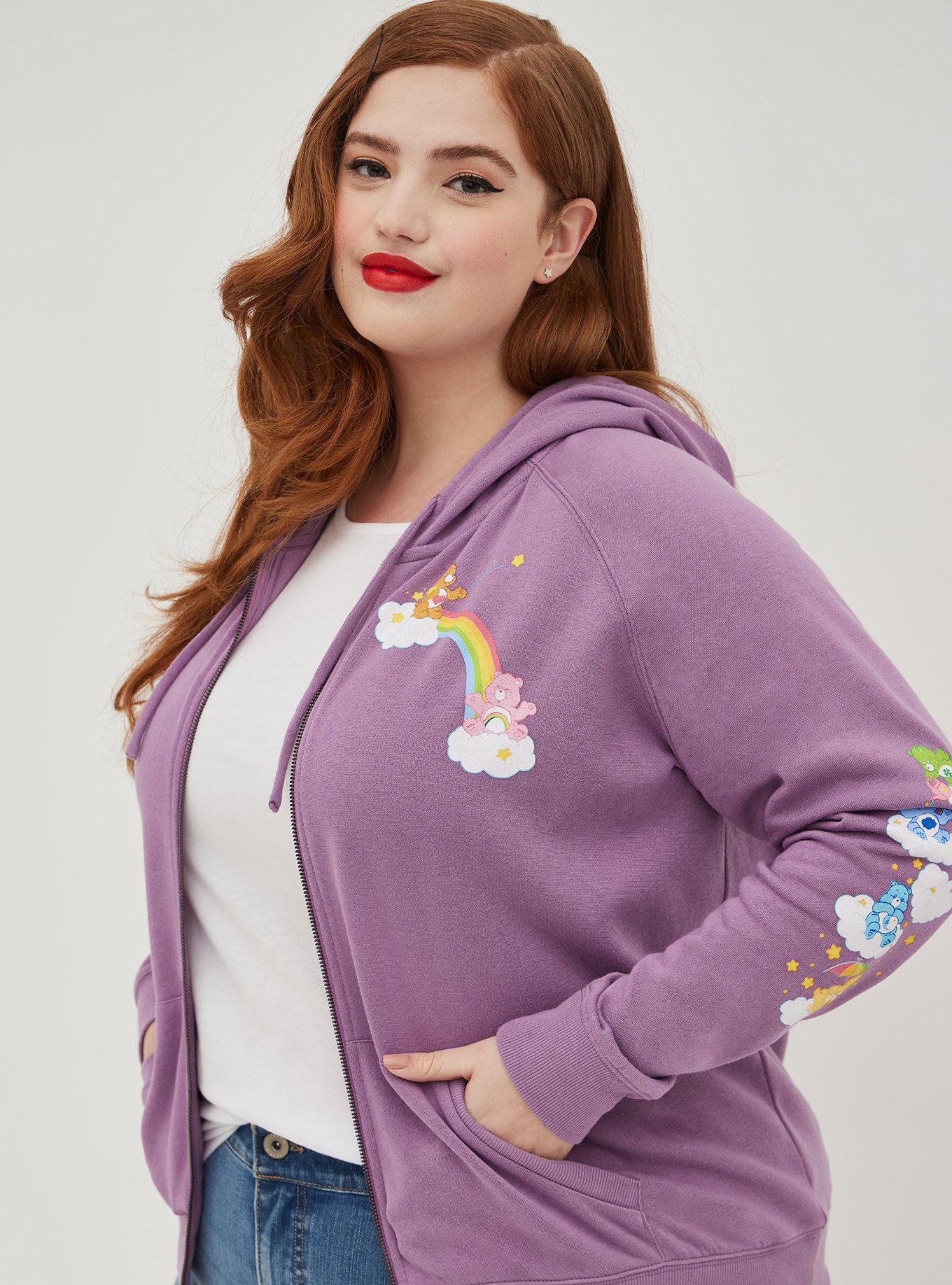 Plus Size - Zip Hoodie - Cozy Fleece Care Bears Purple - Torrid