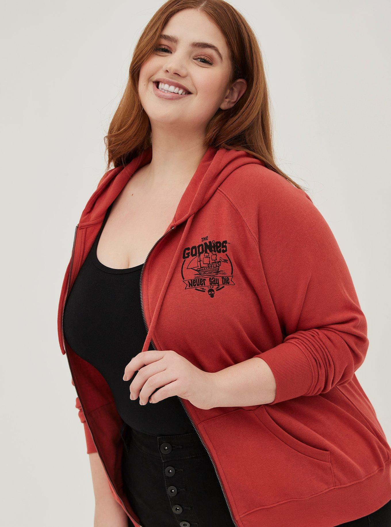 Plus Size Zip Up Hoodie Cozy Fleece Goonies Rust Torrid