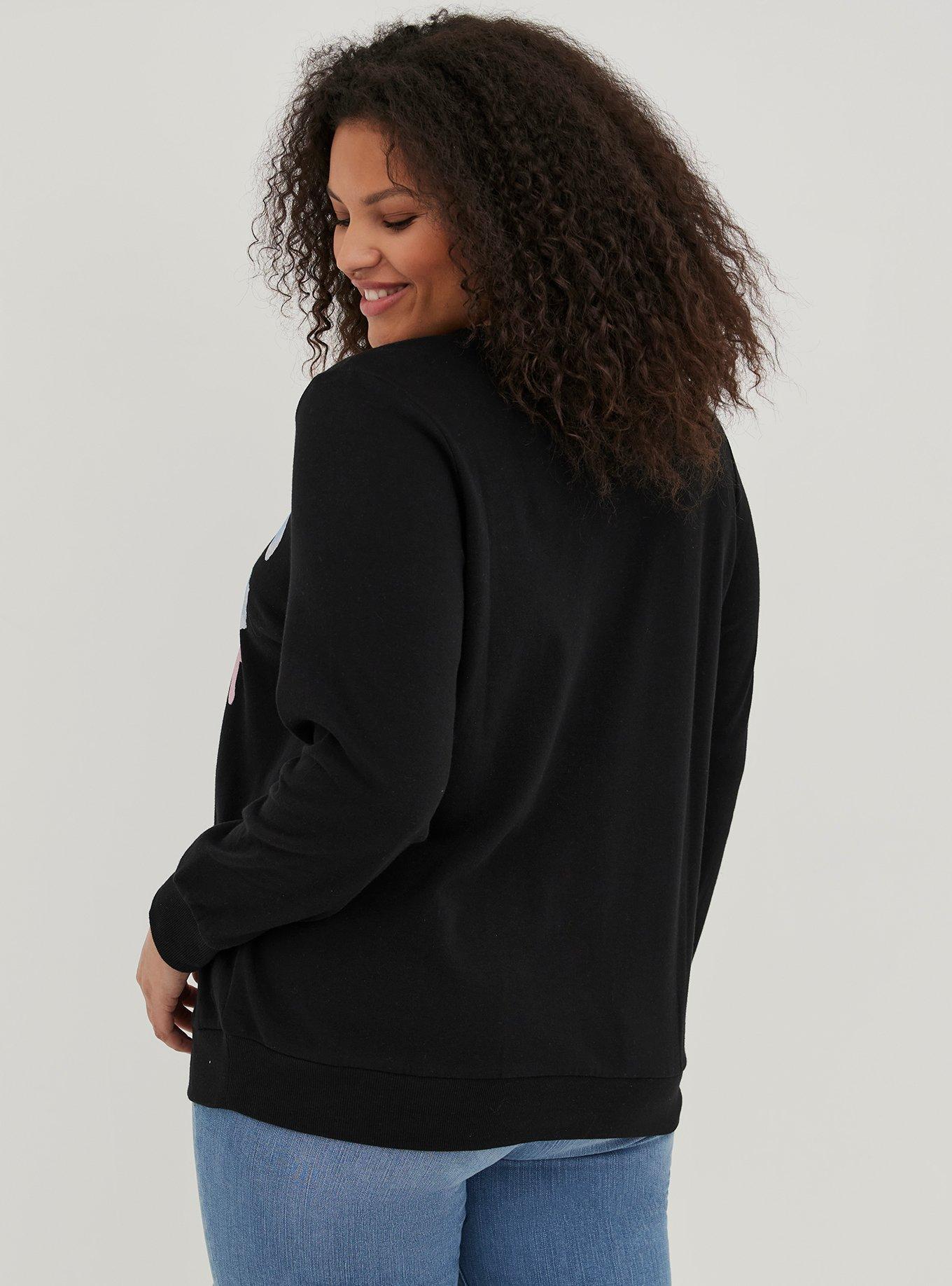Plus Size Sweatshirt - Cozy Fleece TLC Black, DEEP BLACK, alternate
