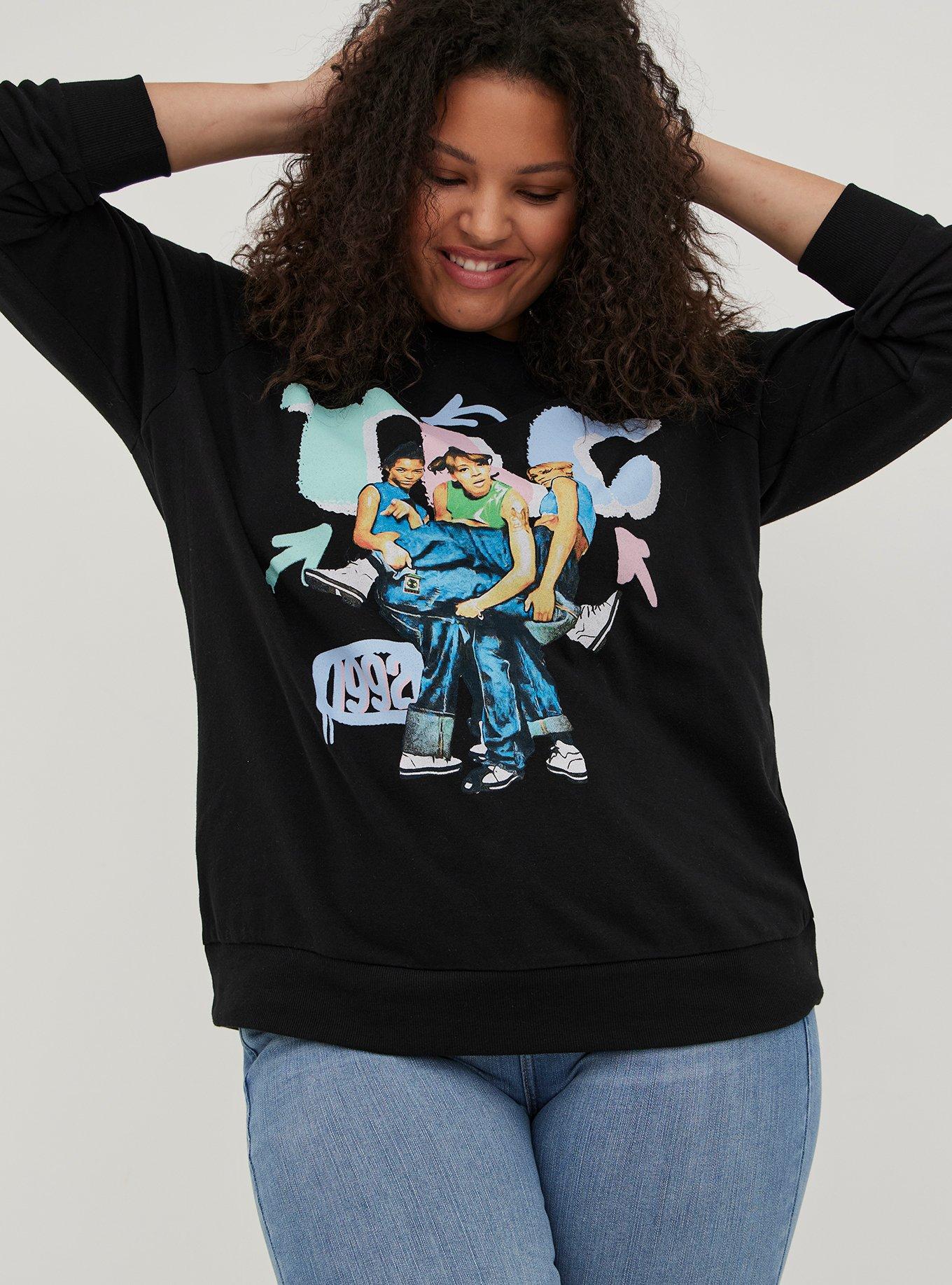 Plus Size Sweatshirt - Cozy Fleece TLC Black, DEEP BLACK, alternate