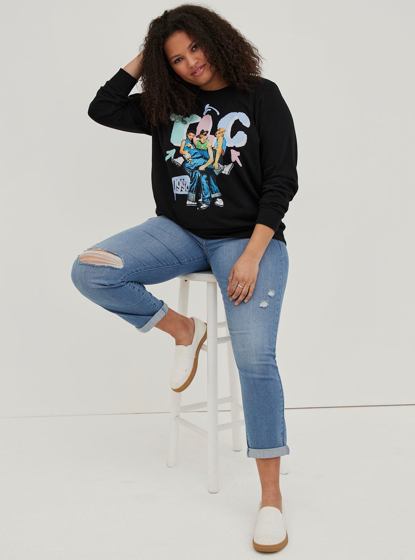 Plus Size Sweatshirt - Cozy Fleece TLC Black, DEEP BLACK, alternate