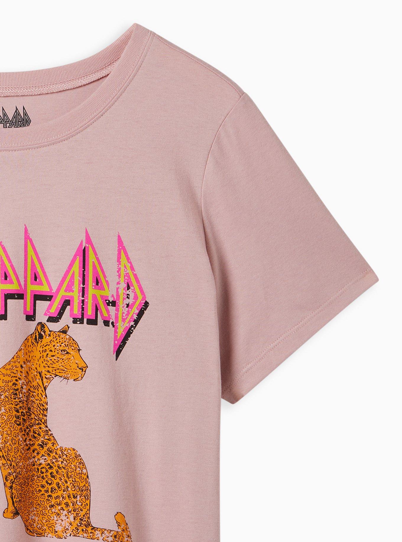 Printed Sweatshirt - Pink/Def Leppard - Ladies