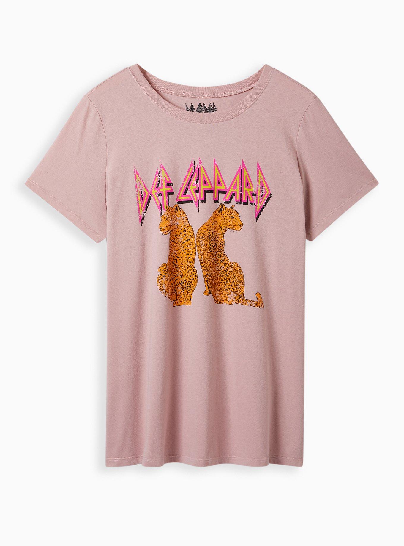 H&M+ Printed Sweatshirt - Pink/Def Leppard - Ladies