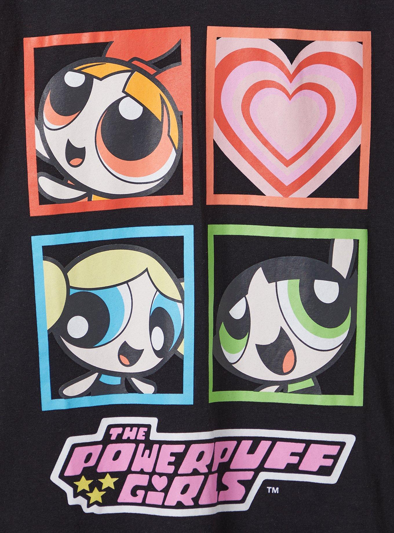 Split-Neck Raglan Tee - Cotton Powerpuff Girls Black & Pink, DEEP BLACK, alternate