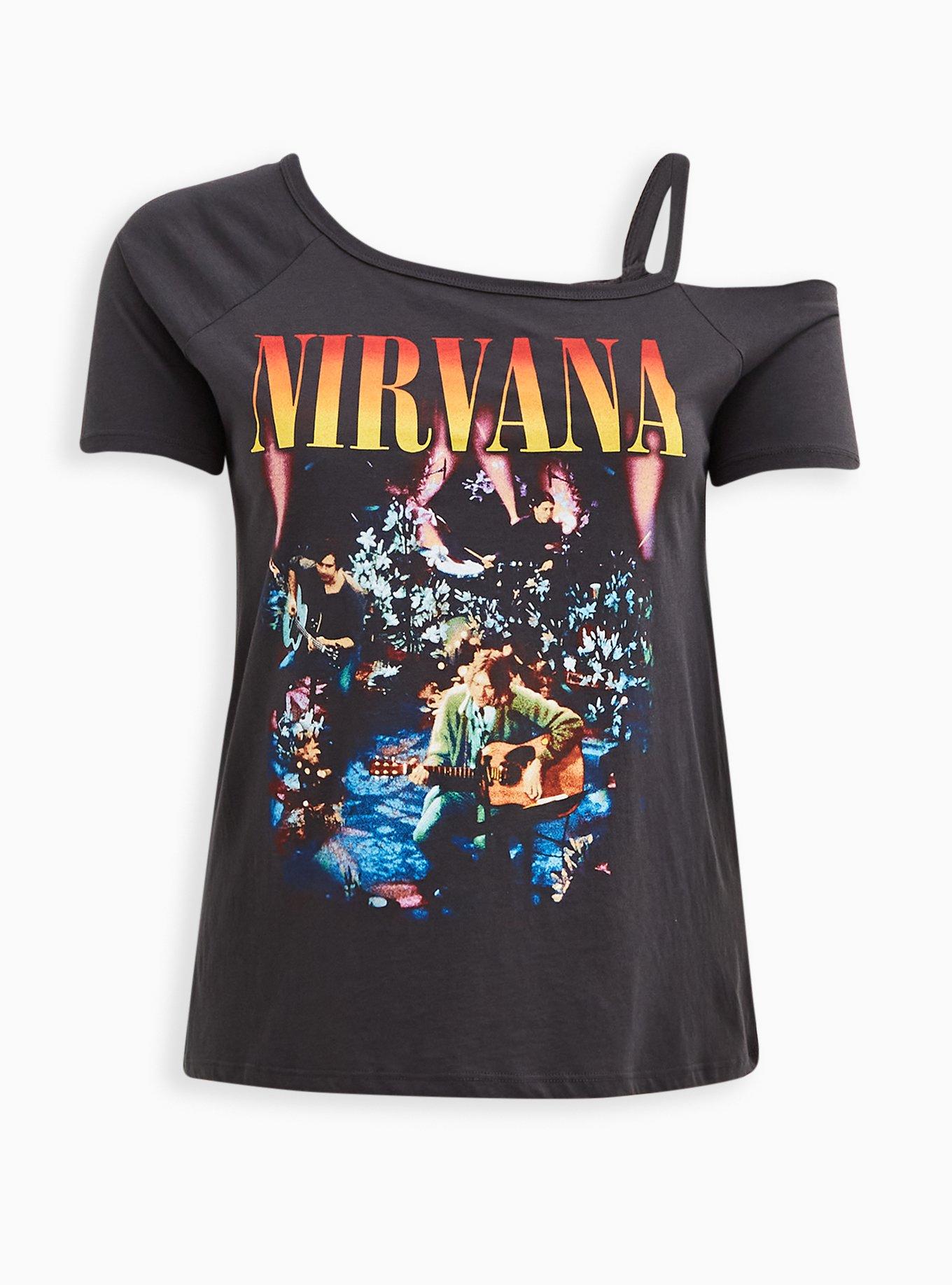 Plus Size - One Cold Shoulder Tee - Cotton Nirvana Vintage Black