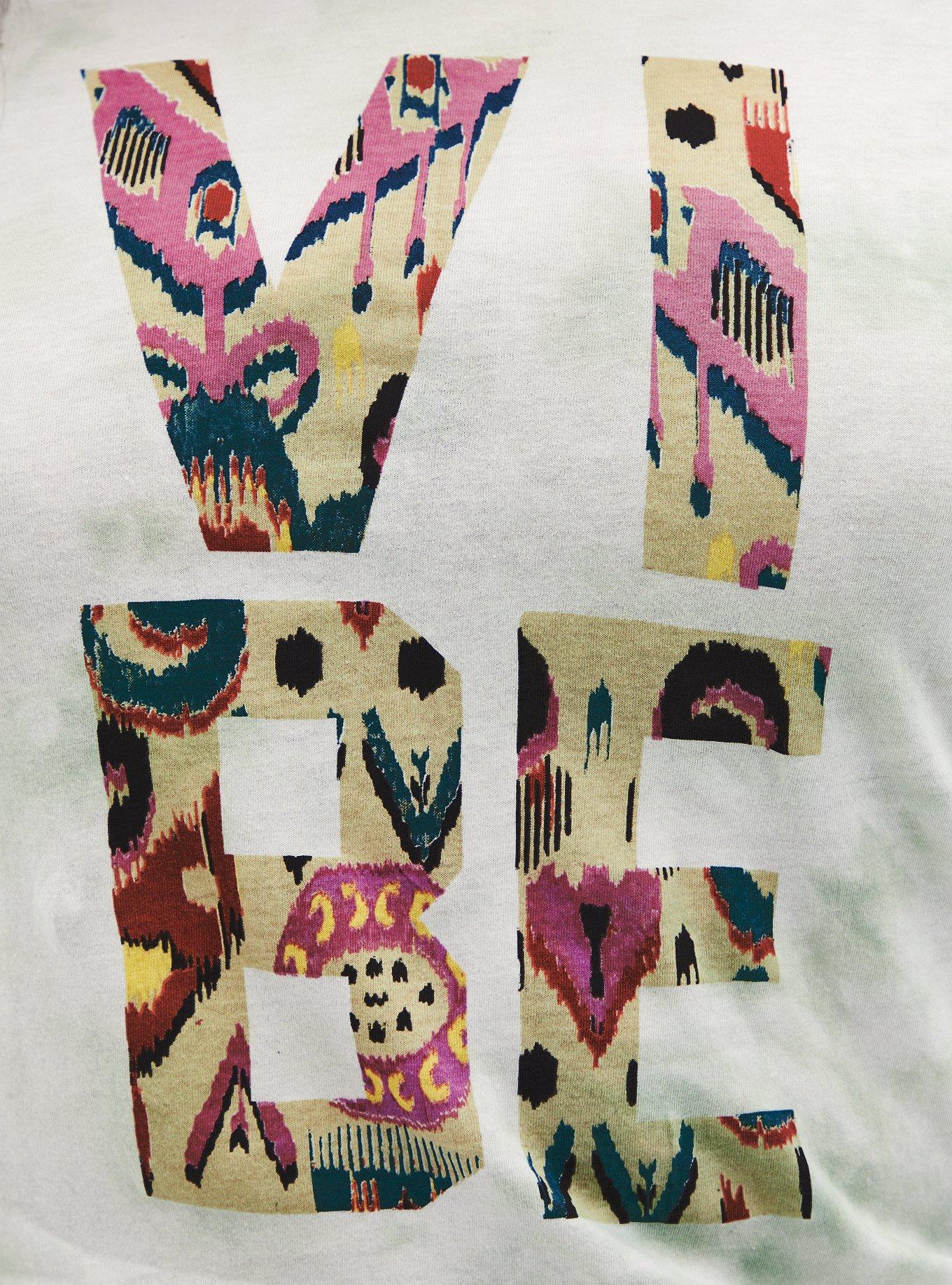 Plus Size Graphic Classic Fit Cotton Cold Shoulder Top, VIBE JADE DYE, alternate