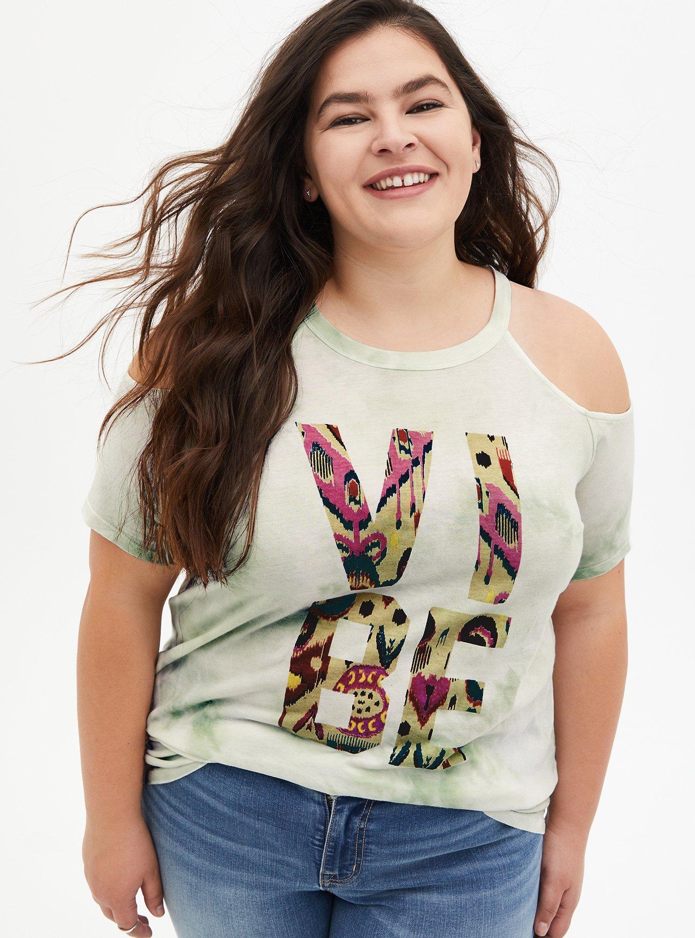 Plus Size - Graphic Classic Fit Cotton Cold Shoulder Top - Torrid