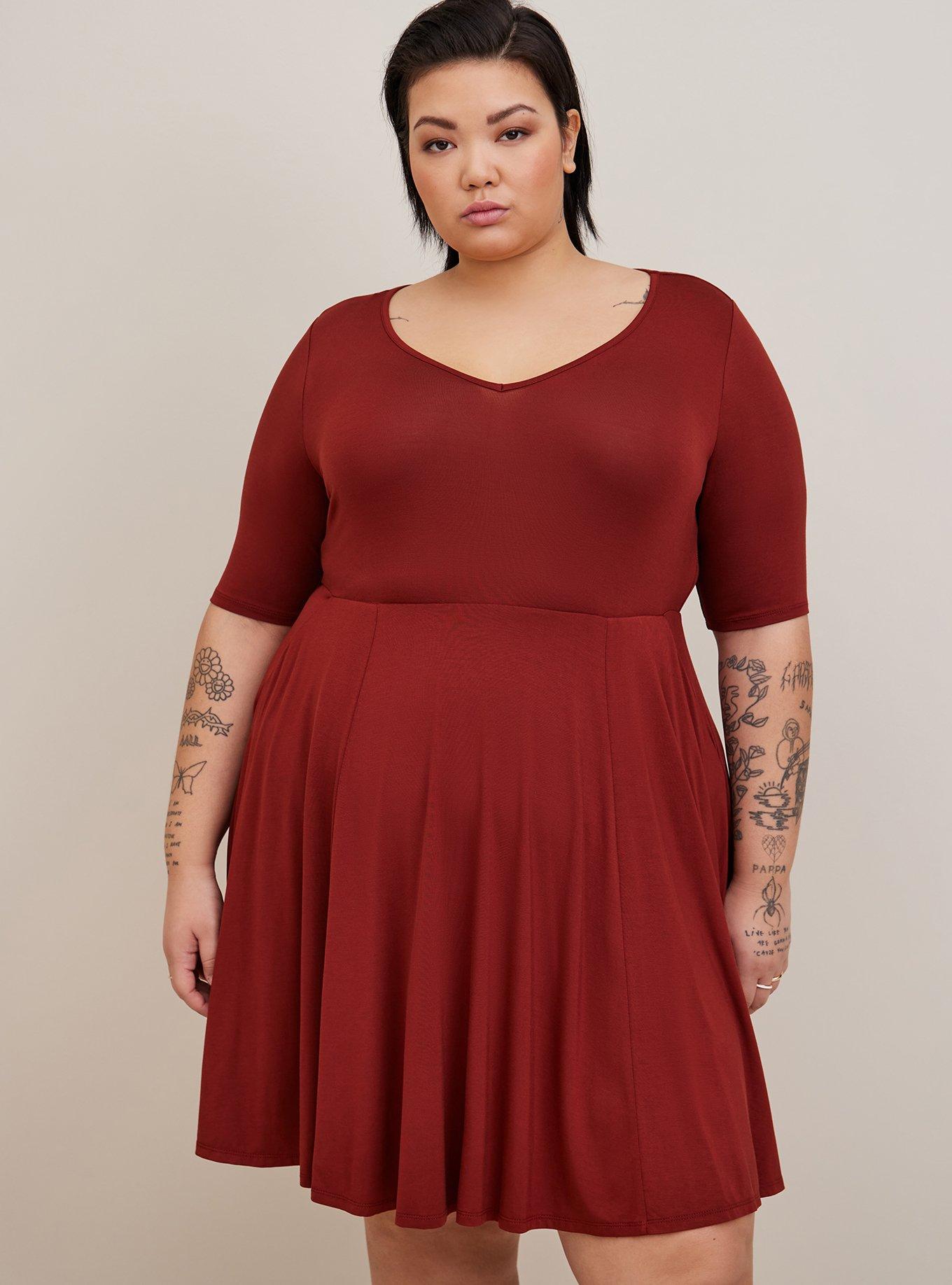 Plus Size Mini Super Soft Skater Dress Torrid