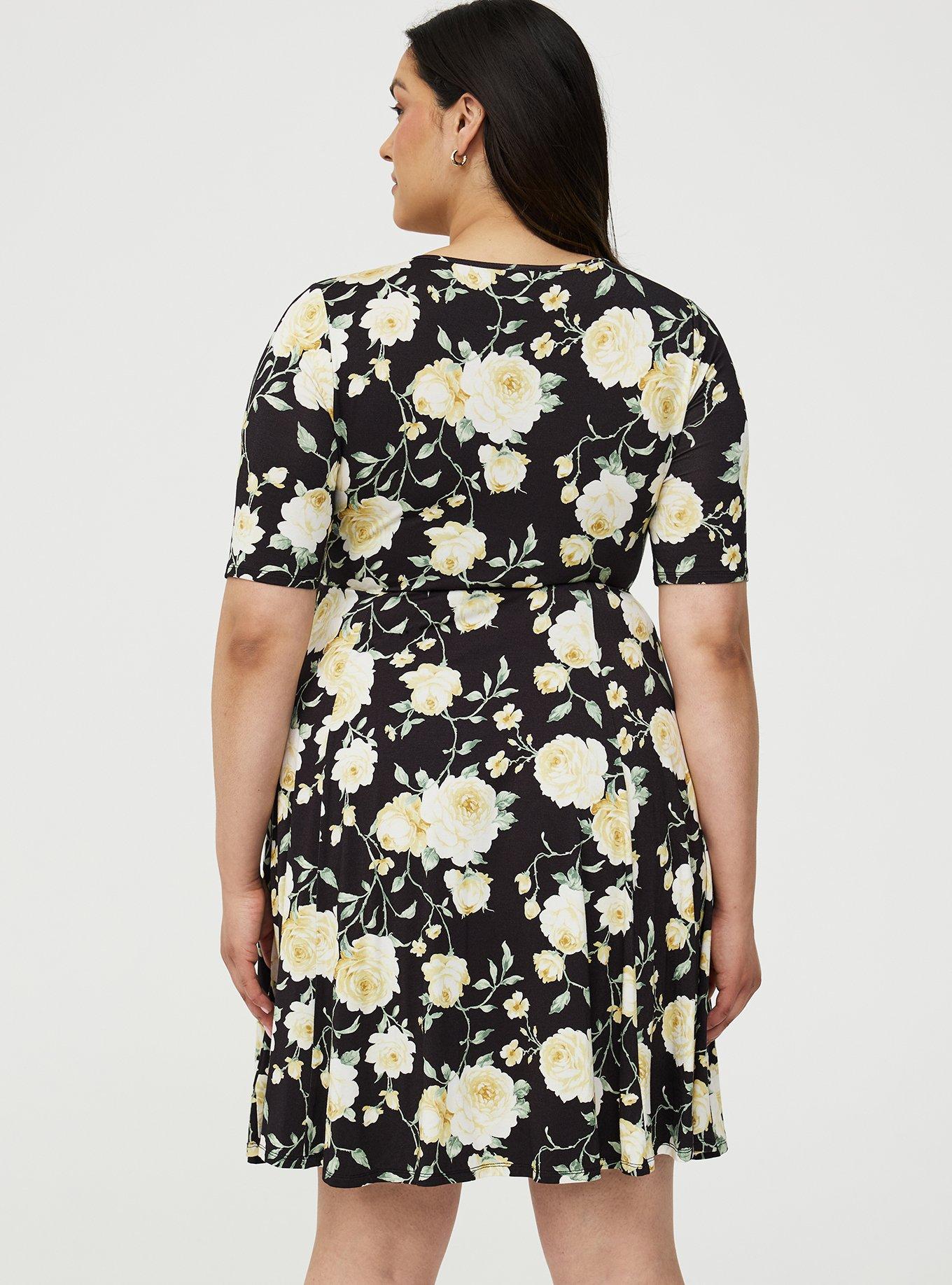 Super Soft Skater Mini Dress, ROMANCE FLORAL BLACK, alternate