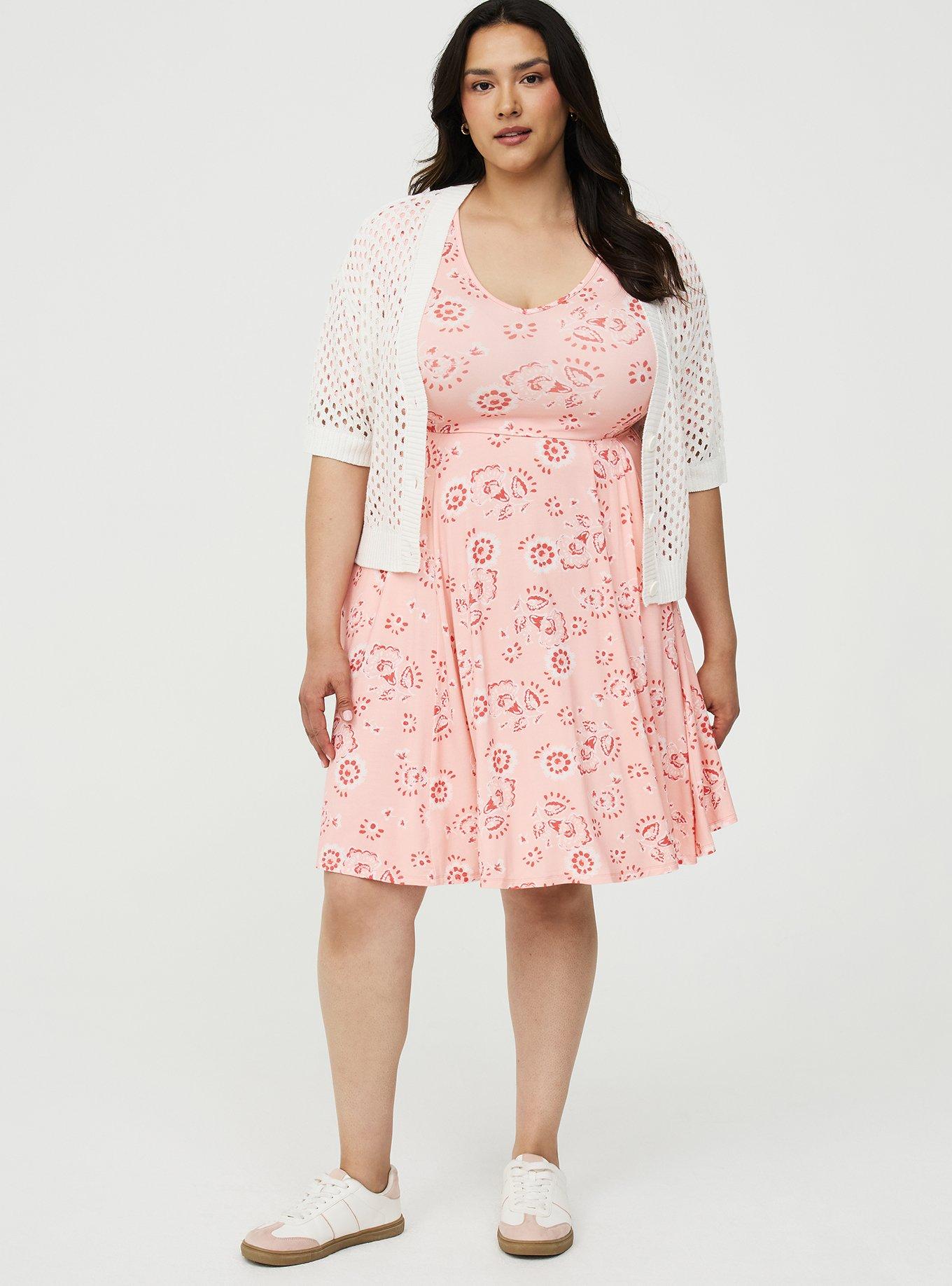 Super Soft Skater Mini Dress, JOANNE JACOBEAN PEACH, alternate