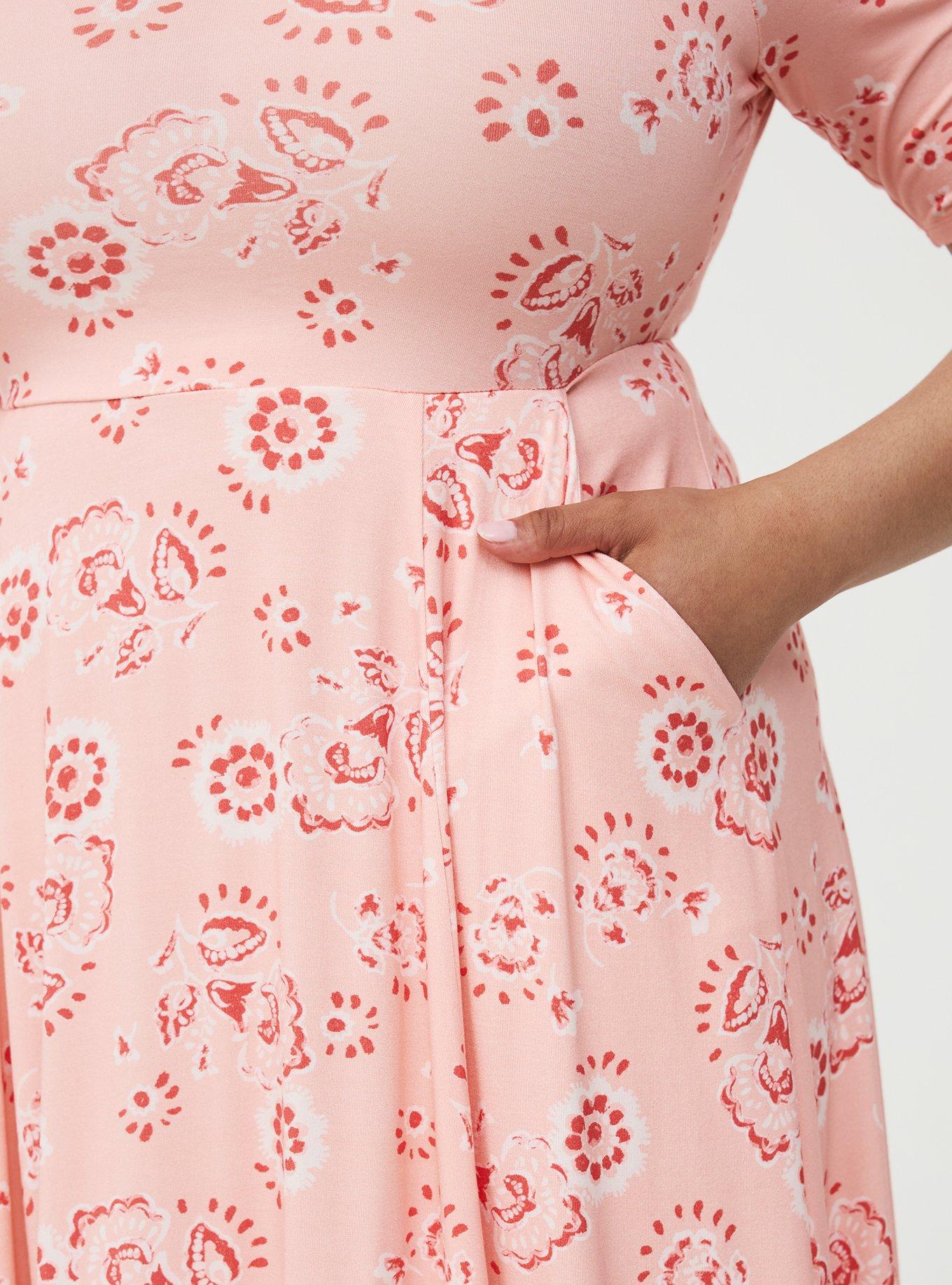 Super Soft Skater Mini Dress, JOANNE JACOBEAN PEACH, alternate