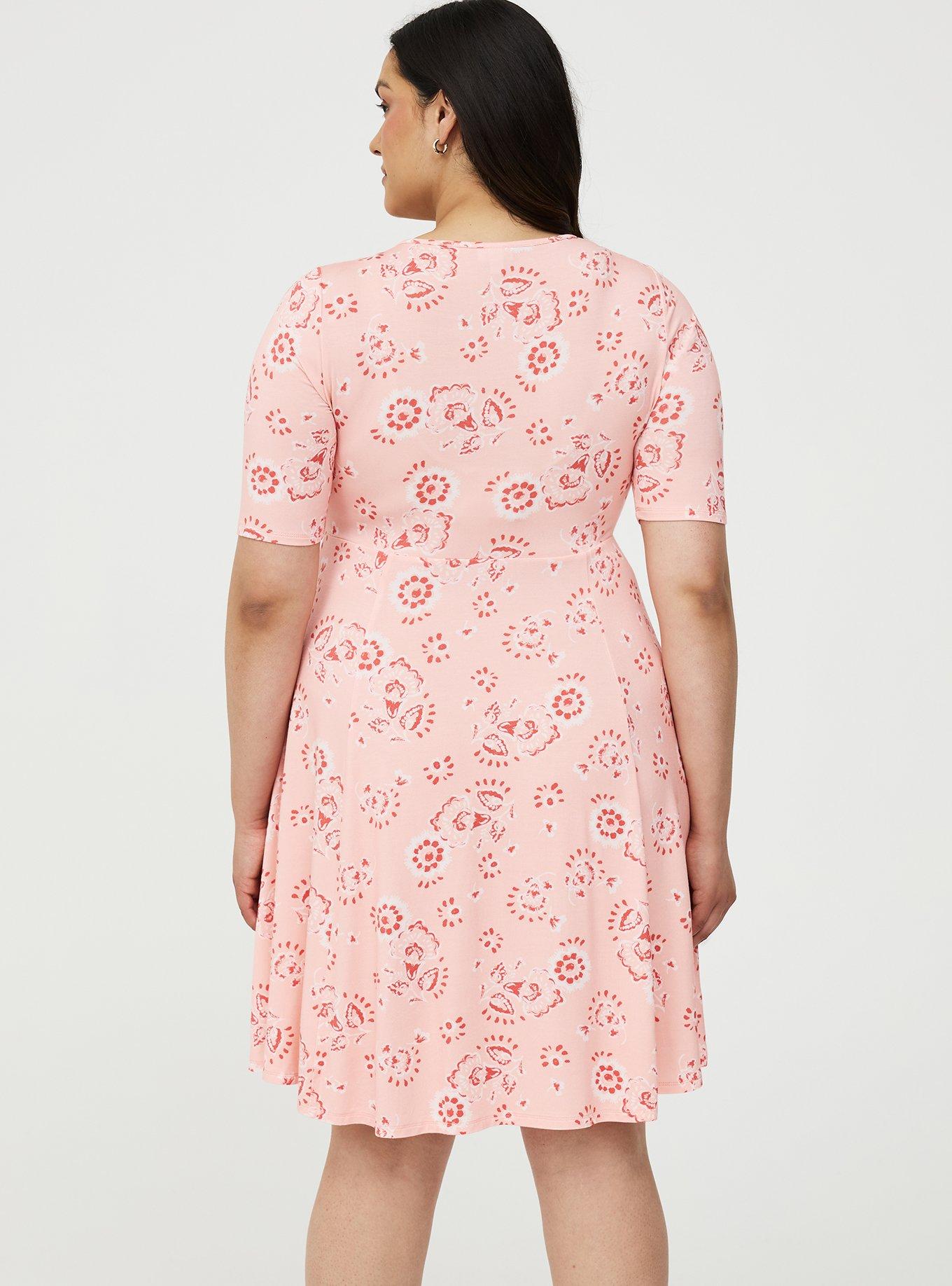 Super Soft Skater Mini Dress, JOANNE JACOBEAN PEACH, alternate