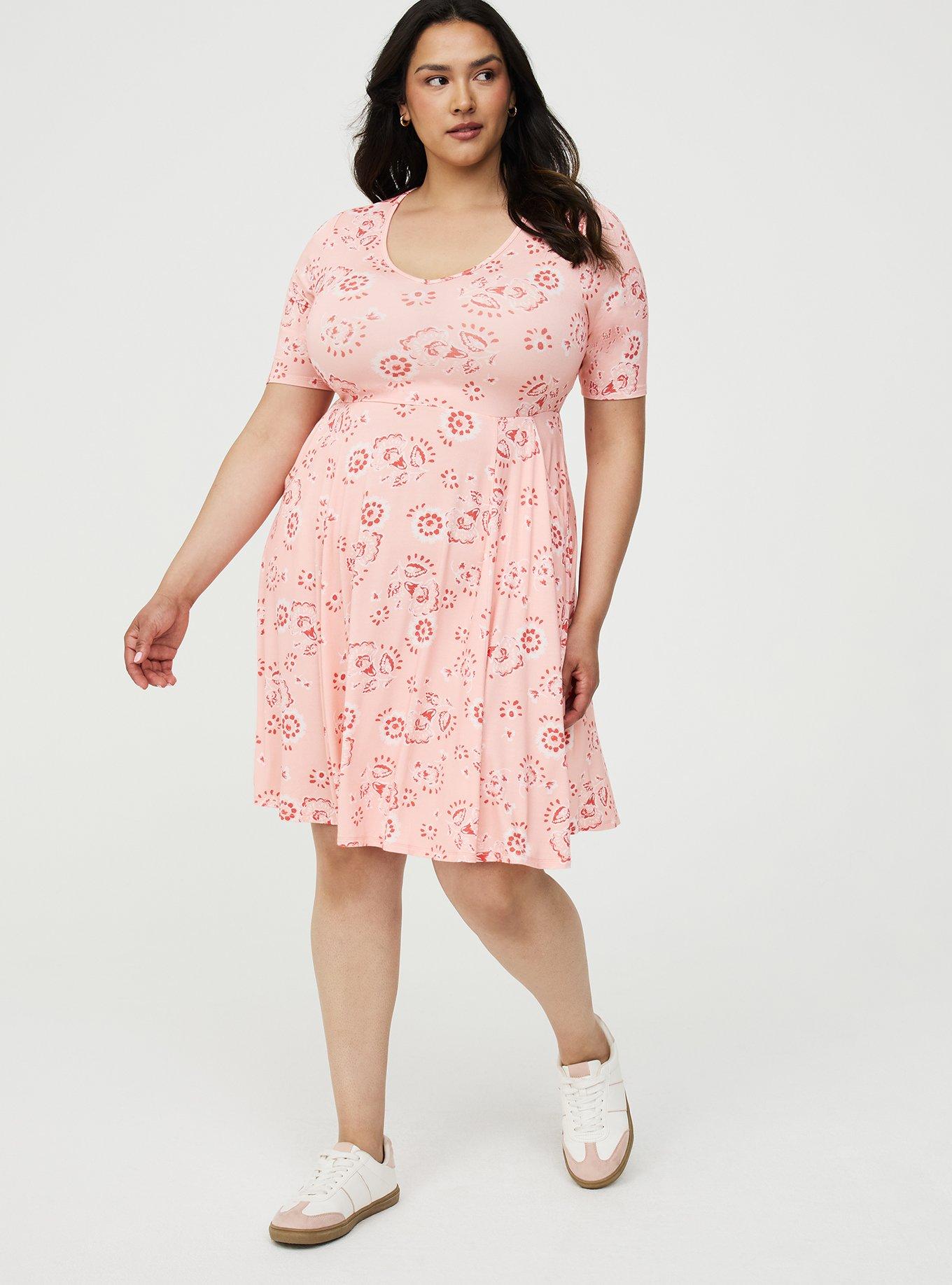 Super Soft Skater Mini Dress, JOANNE JACOBEAN PEACH, alternate