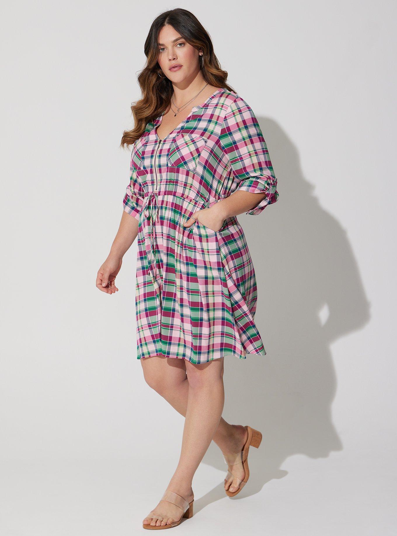 Plus Size Mini Challis High Low Shirt Dress Torrid