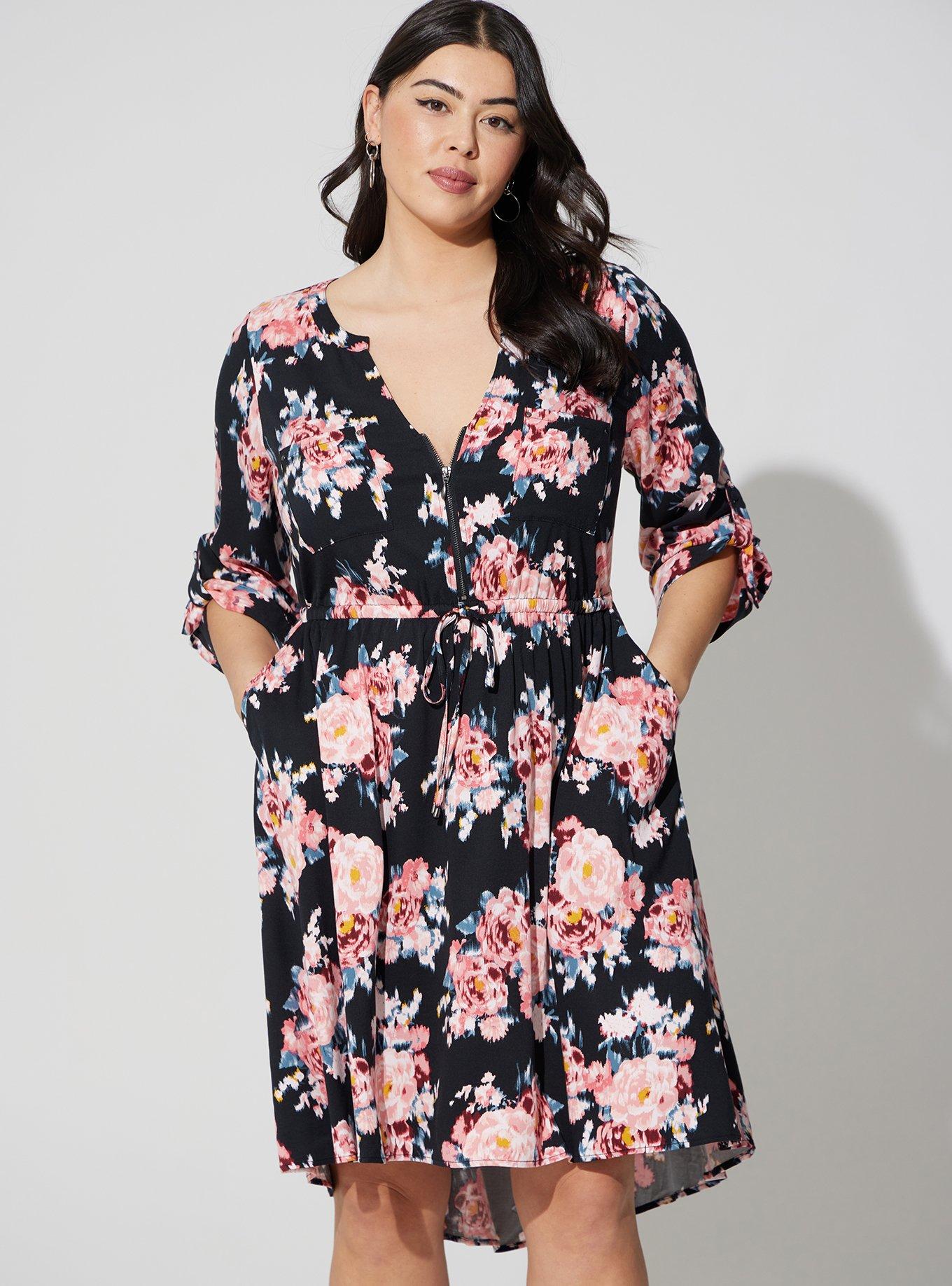 Plus Size - Mini Challis High-Low Shirt Dress - Torrid