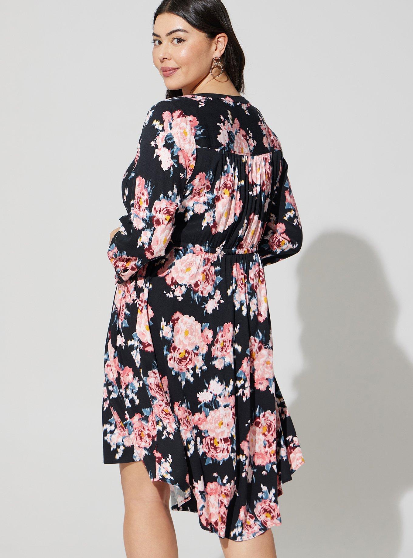 Plus Size - Mini Challis High-Low Shirt Dress - Torrid