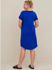 Mini Super Soft Tee Shirt Dress, BLUE, alternate