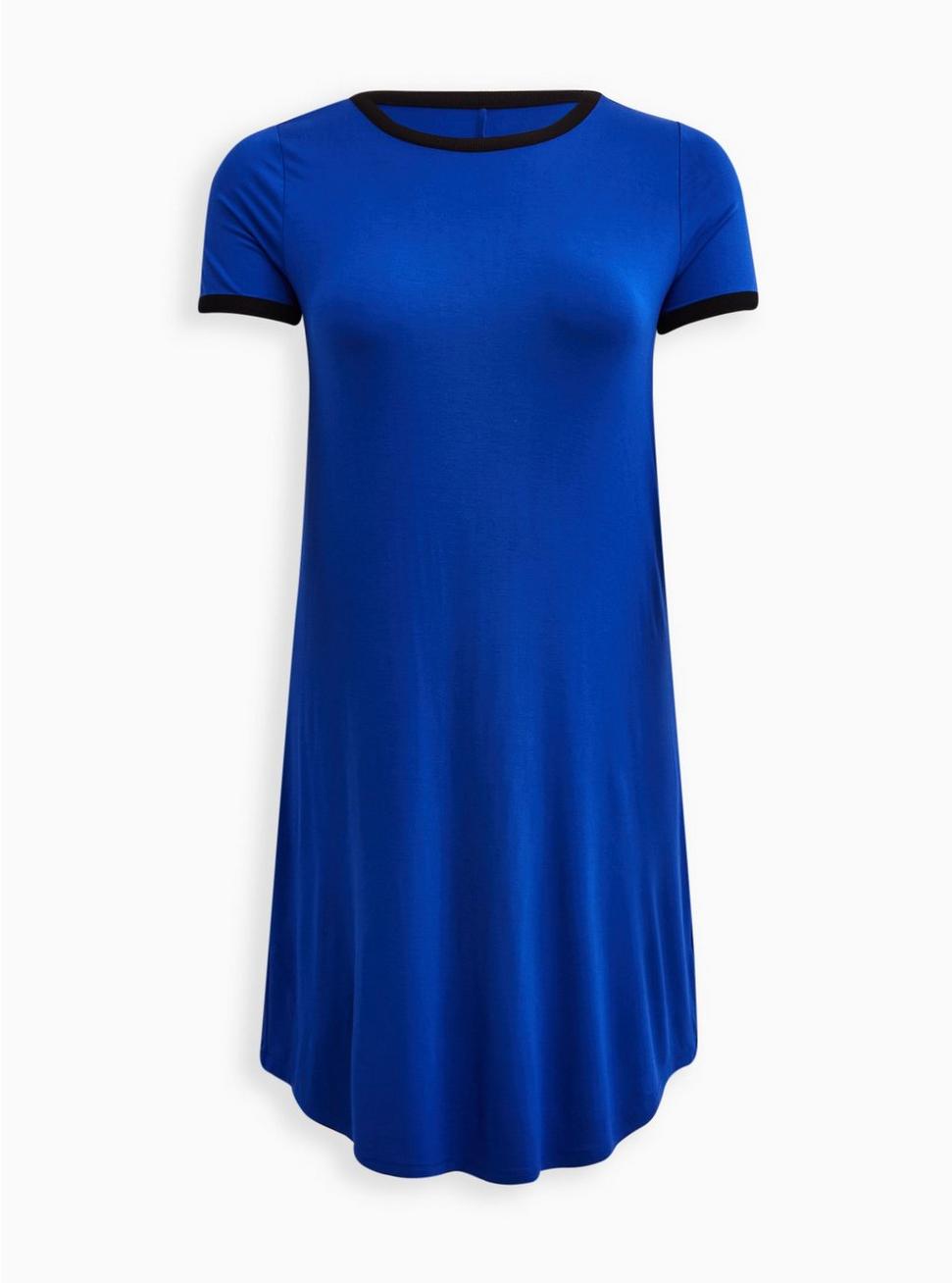 Mini Super Soft Tee Shirt Dress, BLUE, hi-res