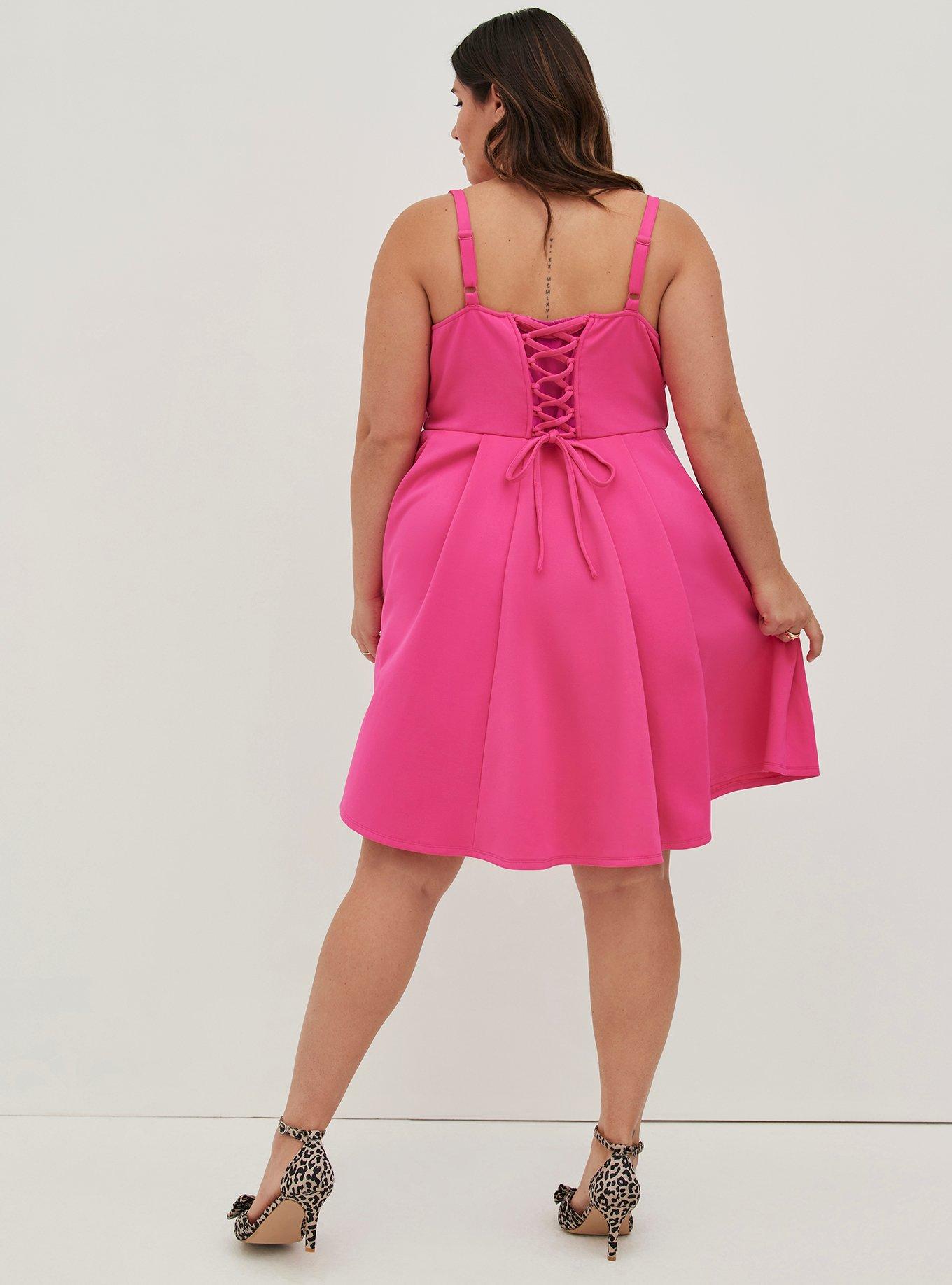 torrid, Dresses, Torrid Mini Scuba Pink Fit And Flare Dress Size 3x