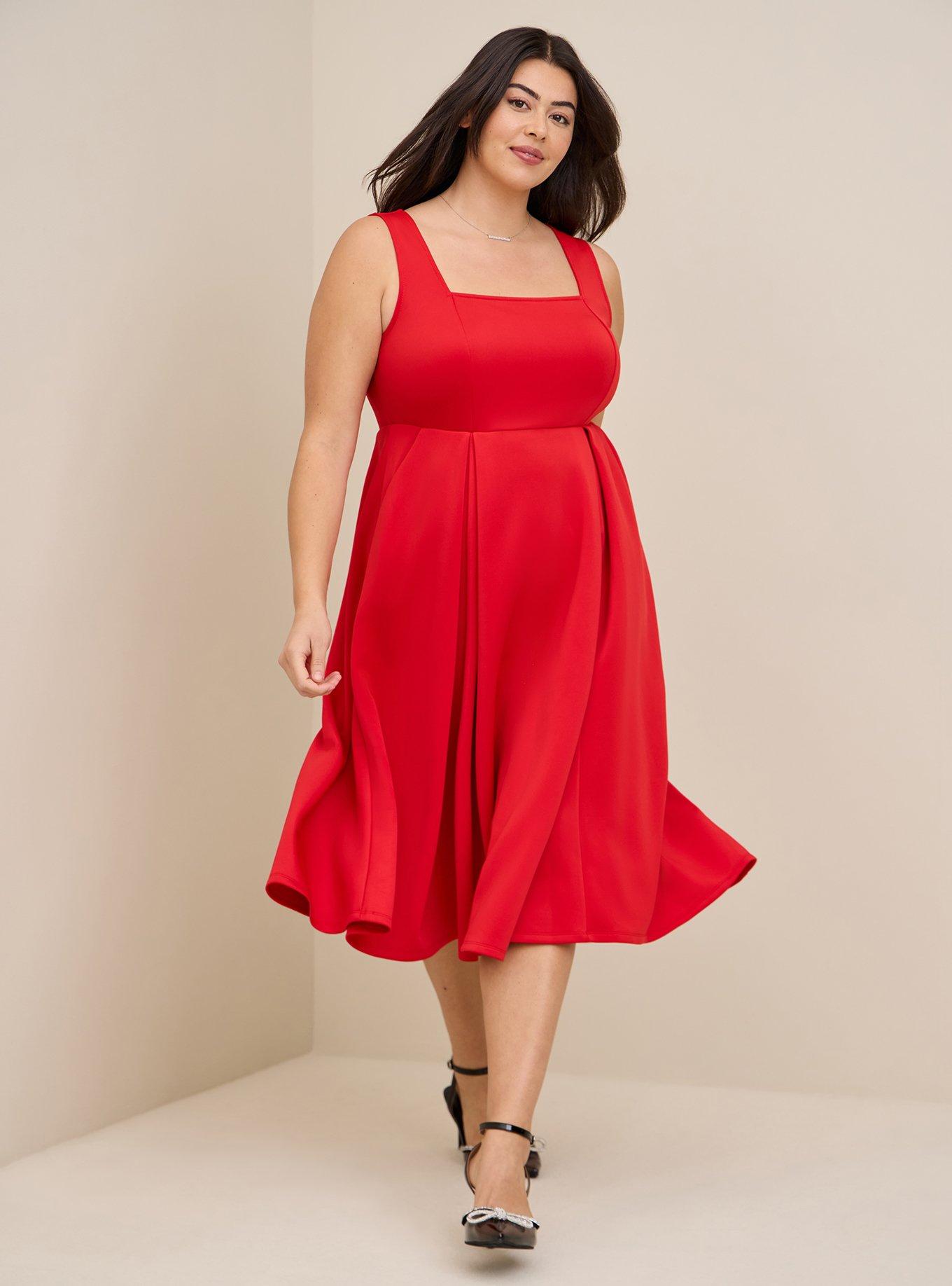 Plus Size - Mini Scuba Square Neck Skater Dress - Torrid