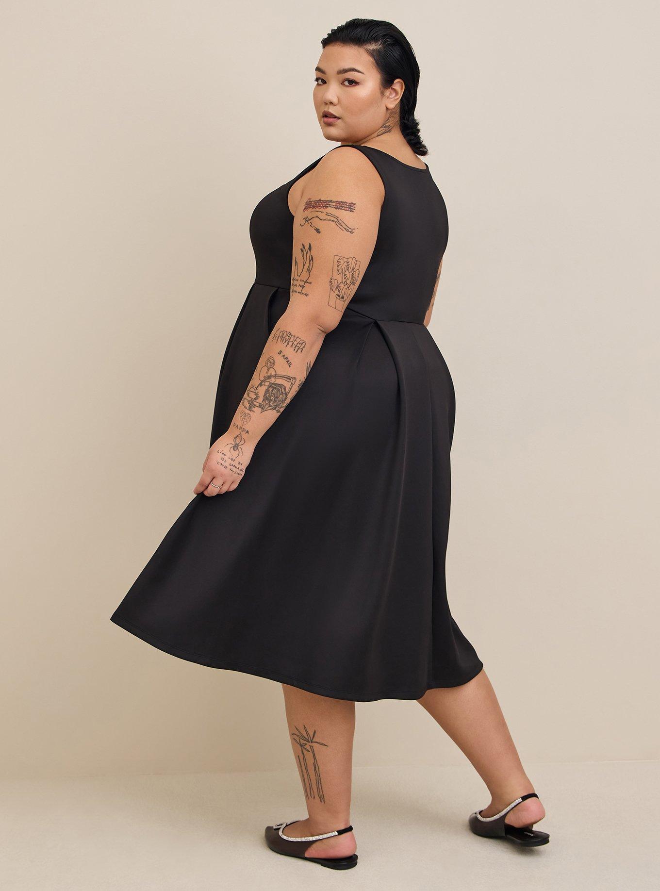 torrid black skater dress Plus Size - Black Faux Leather Skater Dress