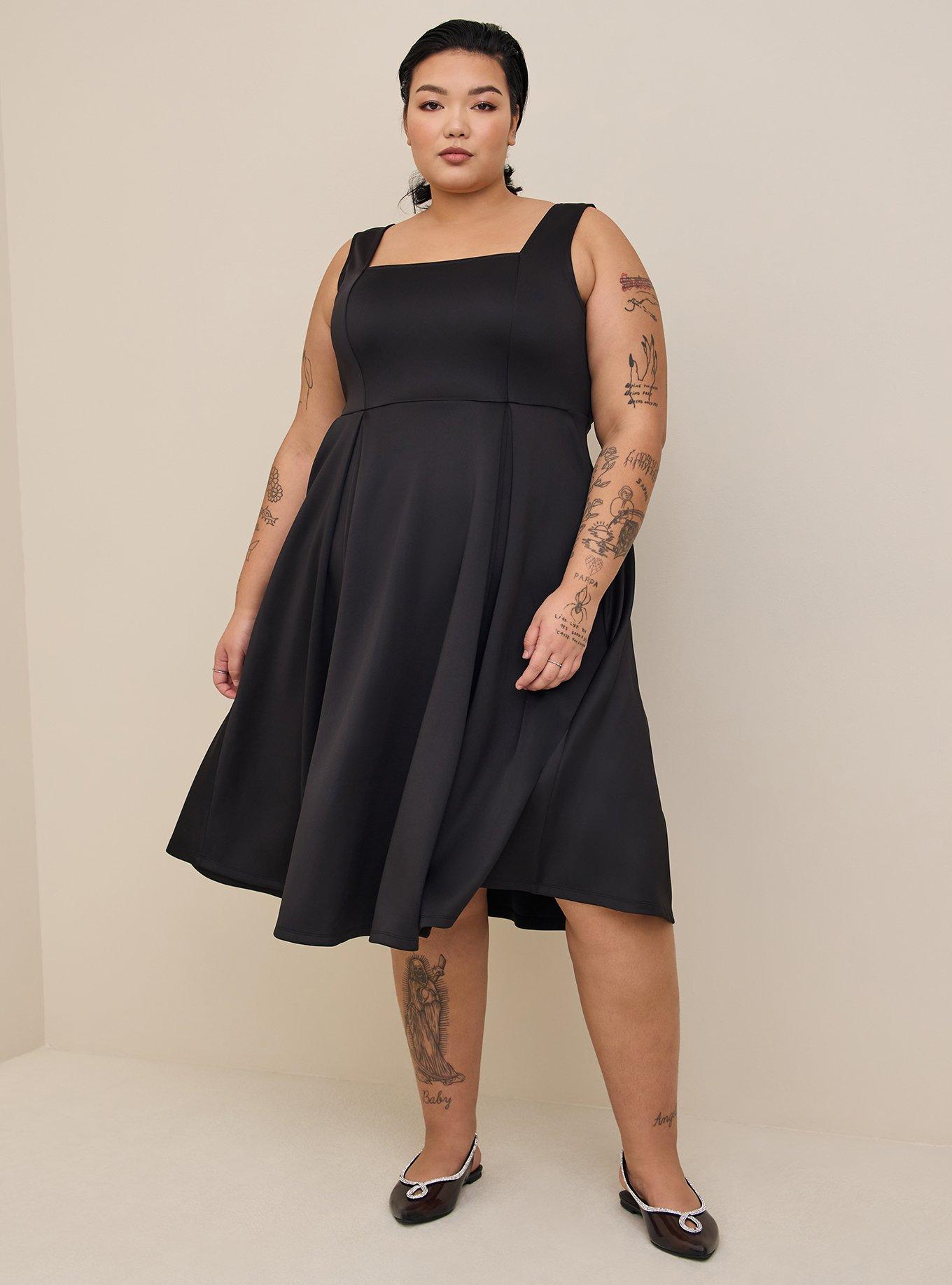 skater dress scuba Speechless Girls' Long Sleeve A-Line Party Dress - Scuba Crepe Skater Dress  With Square Neckline & Sheer Sparkle Cuffs