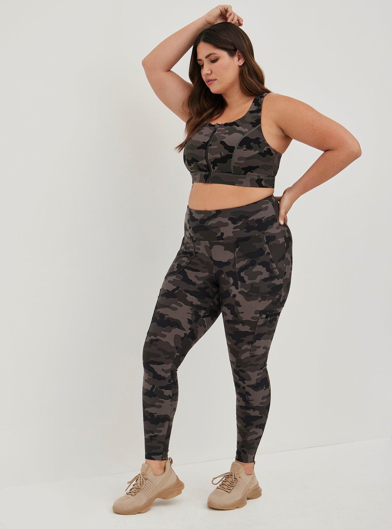 Torrid Leggings 1X (14-16) Olive Army Green Cropped Plus Size