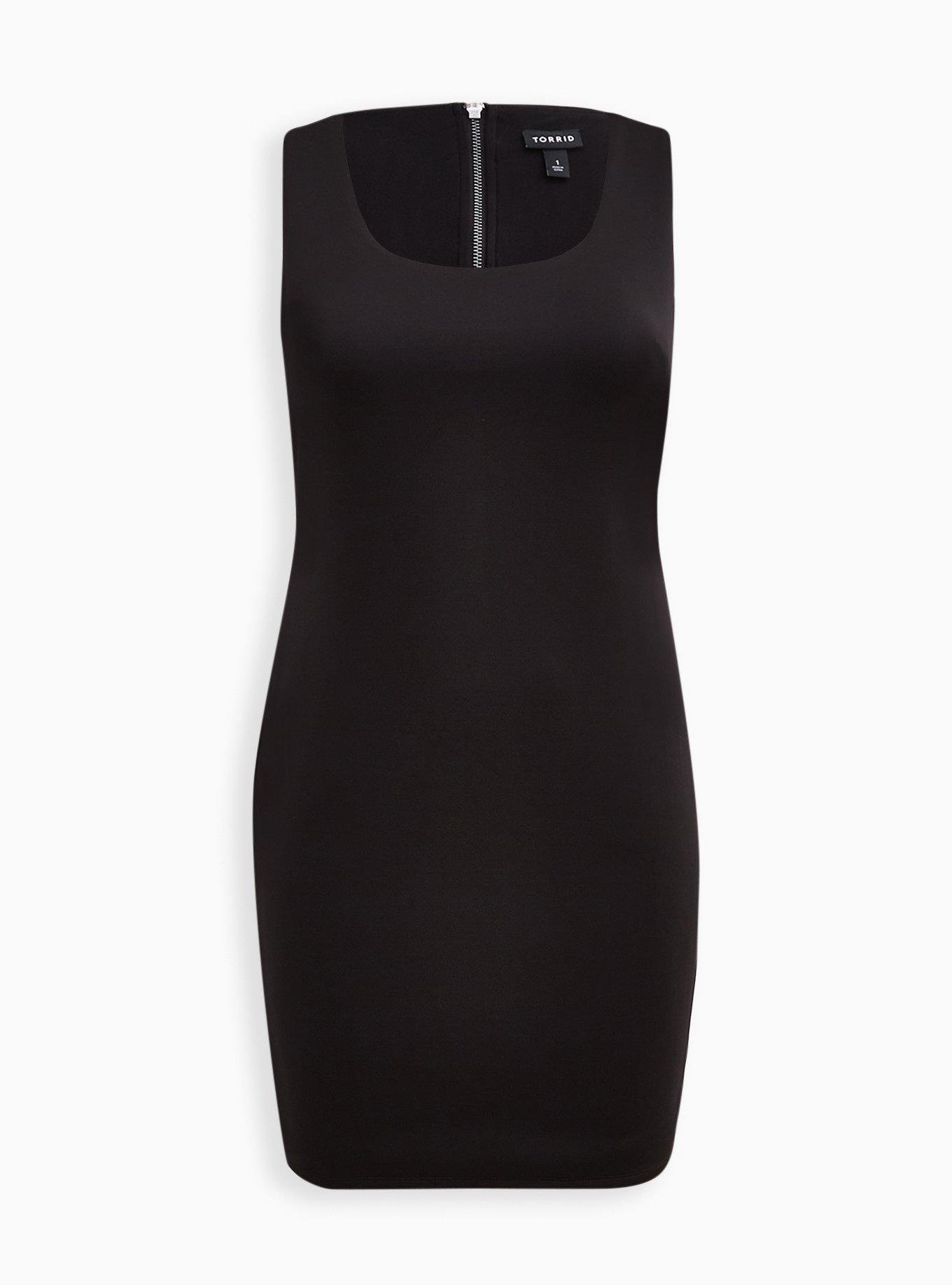 Plus Size - Contouring Scoop Bodycon Midi Dress - Scuba Black - Torrid
