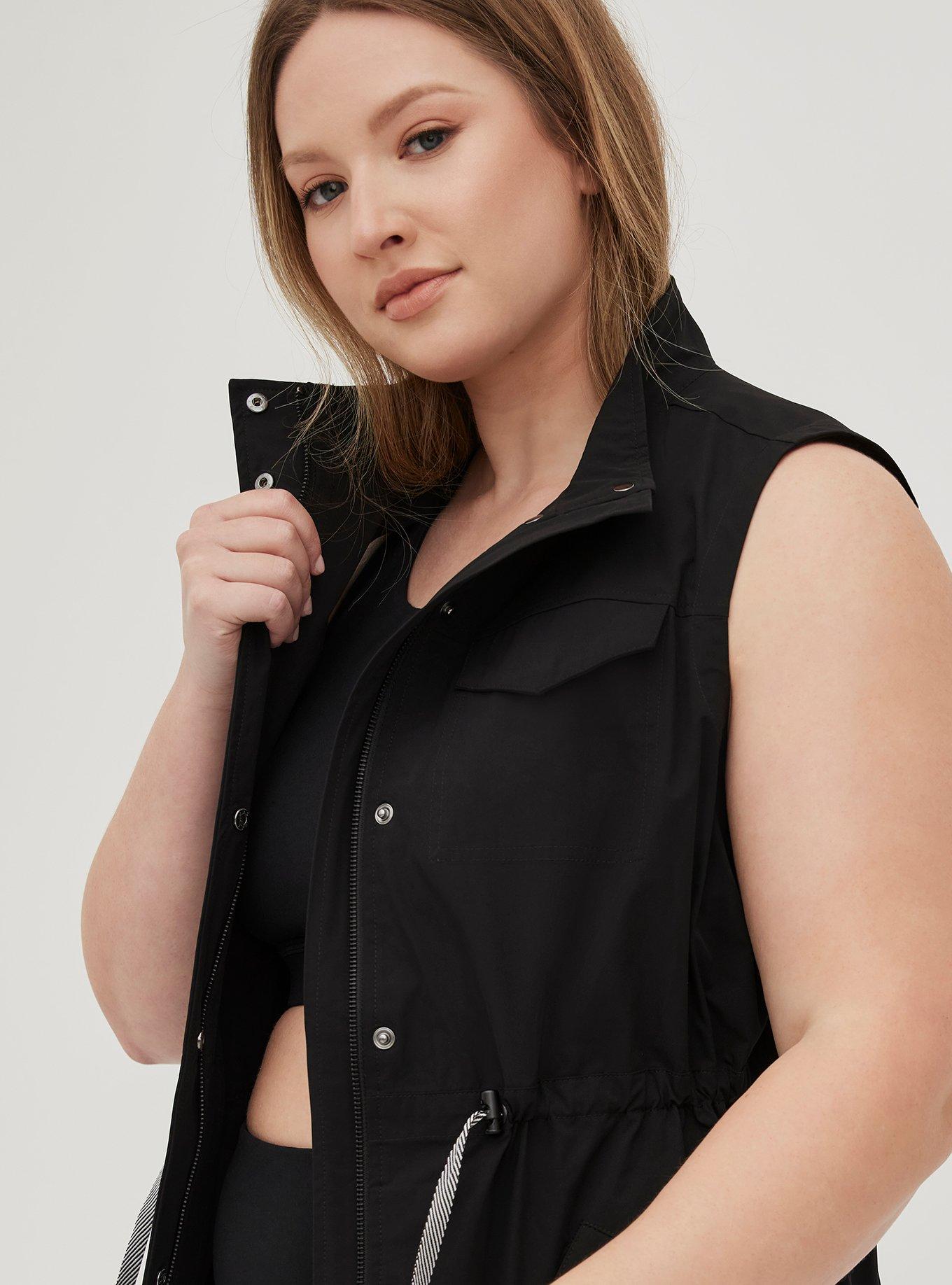 Plus Size - Happy Camper Stretch Woven Light Weight Active Vest