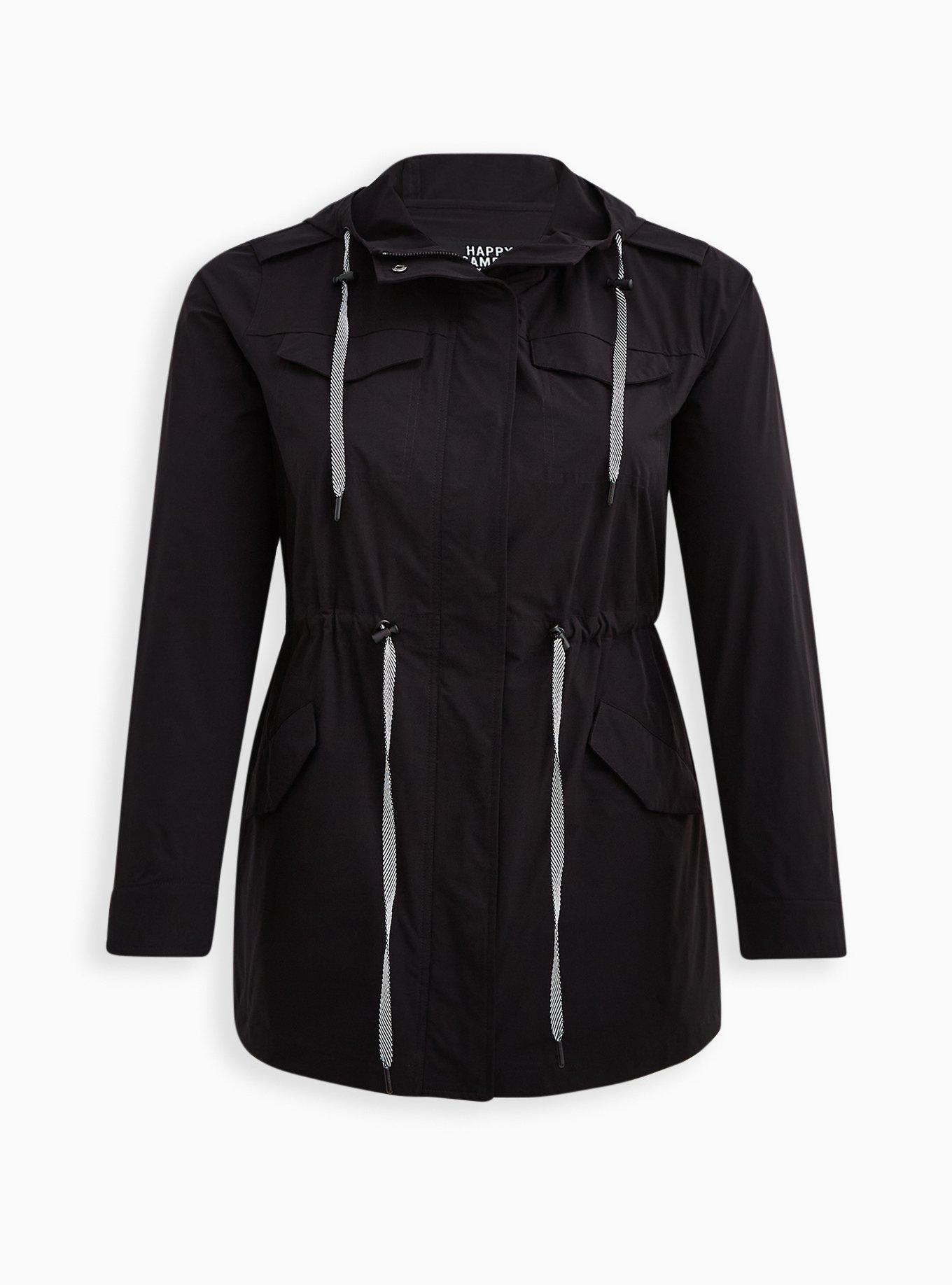 Plus Size - Happy Camper Zip Front Active Anorak - Stretch Woven