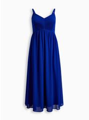 Maxi Chiffon Pleated Dress, ELECTRIC BLUE, hi-res