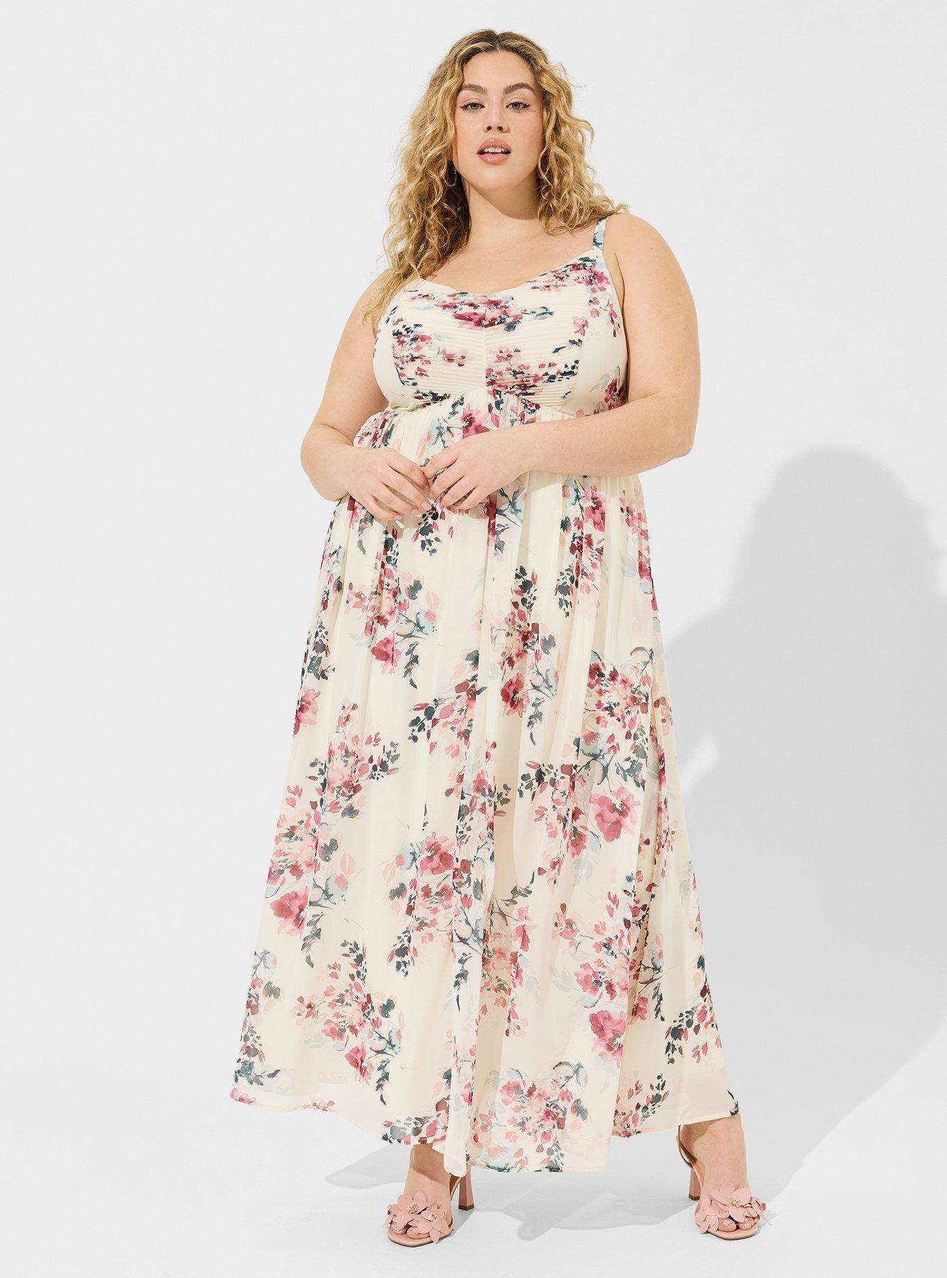 Plus Size - Maxi Chiffon Pleated Dress - Torrid