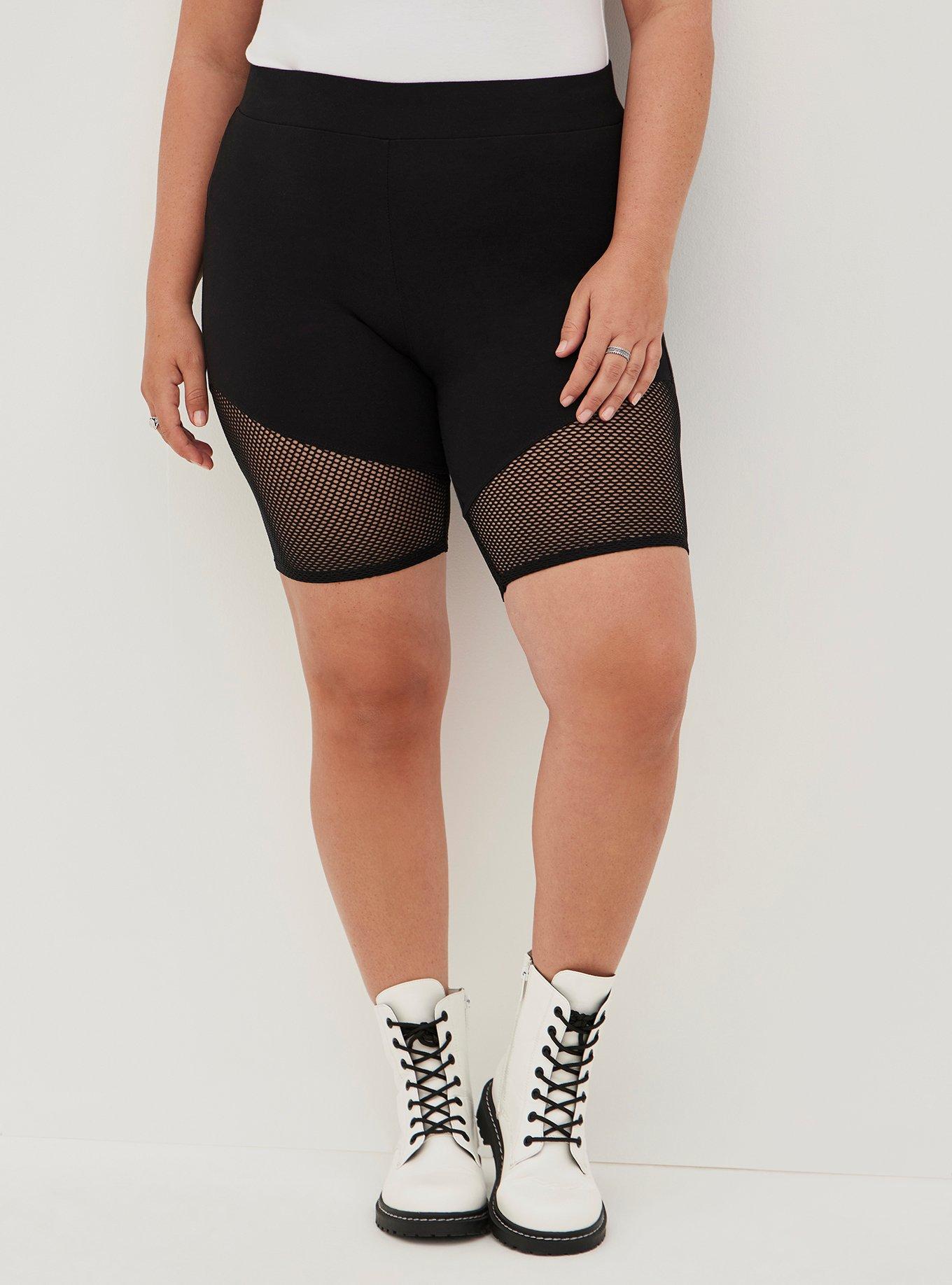 Mini Fishnet Bike Short - Black, BLACK, alternate