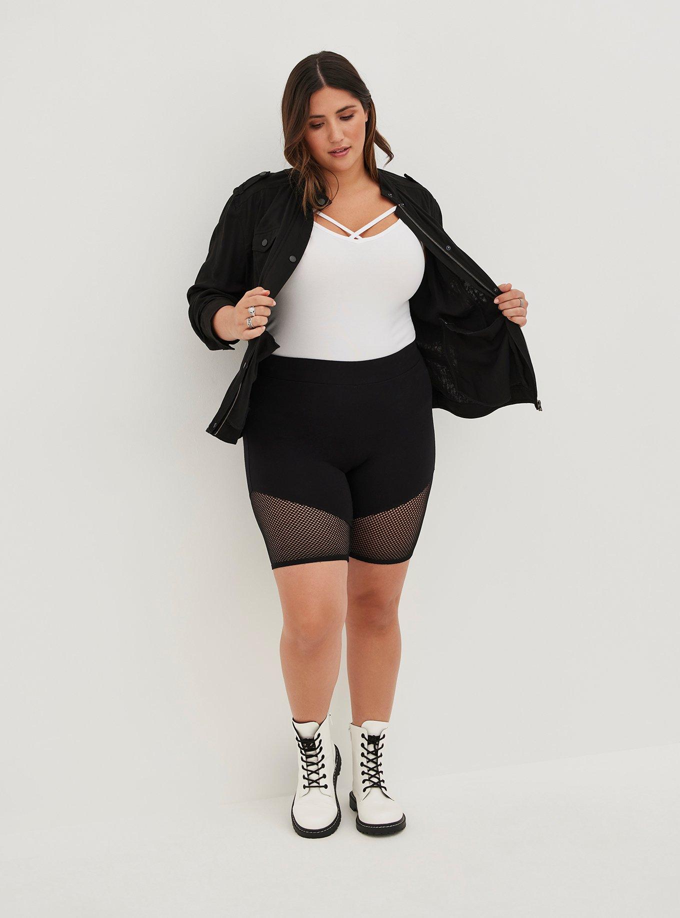 Mini Fishnet Bike Short - Black, BLACK, hi-res