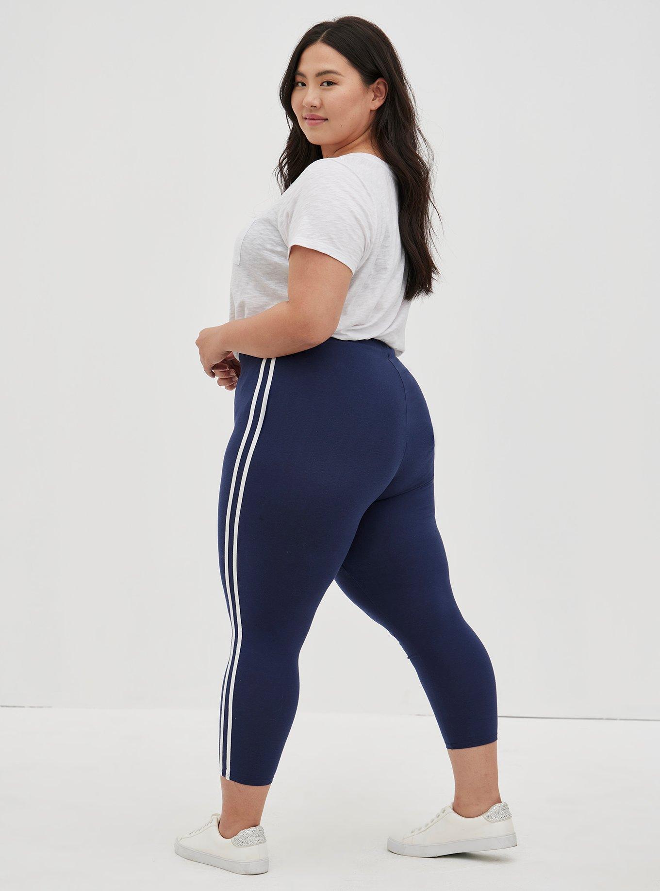 Premium Crop Side Stripe Legging - Blue, BLUE, alternate