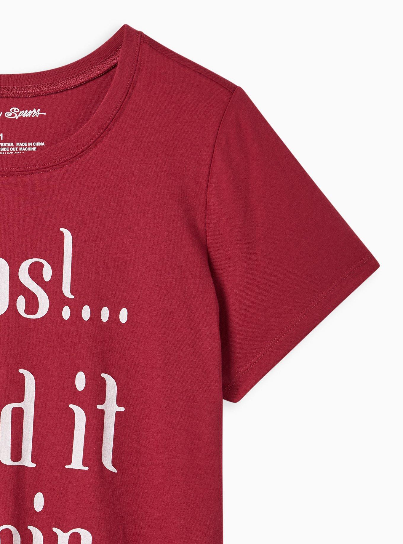 Classic Fit Crew Tee - Cotton Britney Spears Oops Red, RED, alternate