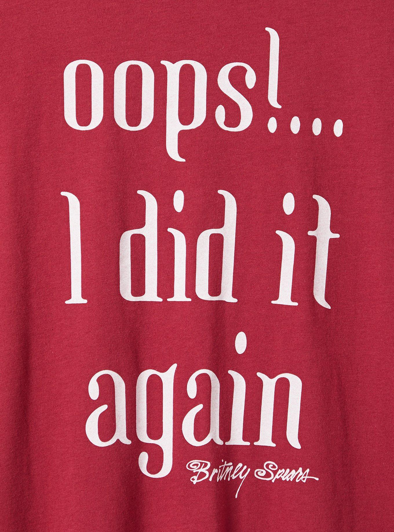 Classic Fit Crew Tee - Cotton Britney Spears Oops Red, RED, alternate