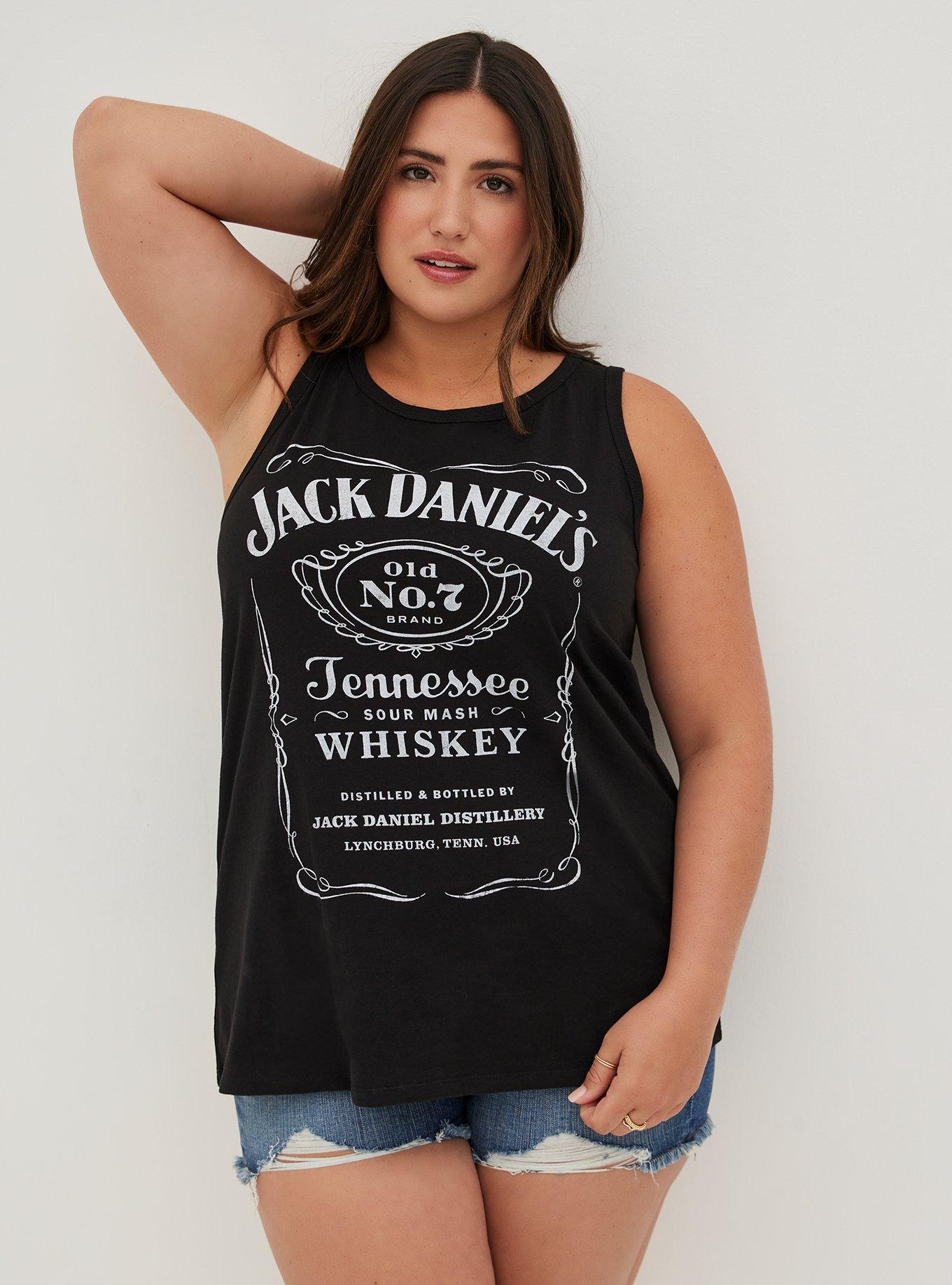 Plus Size - Classic Fit Crew Tank - Cotton Jack Daniels Black - Torrid