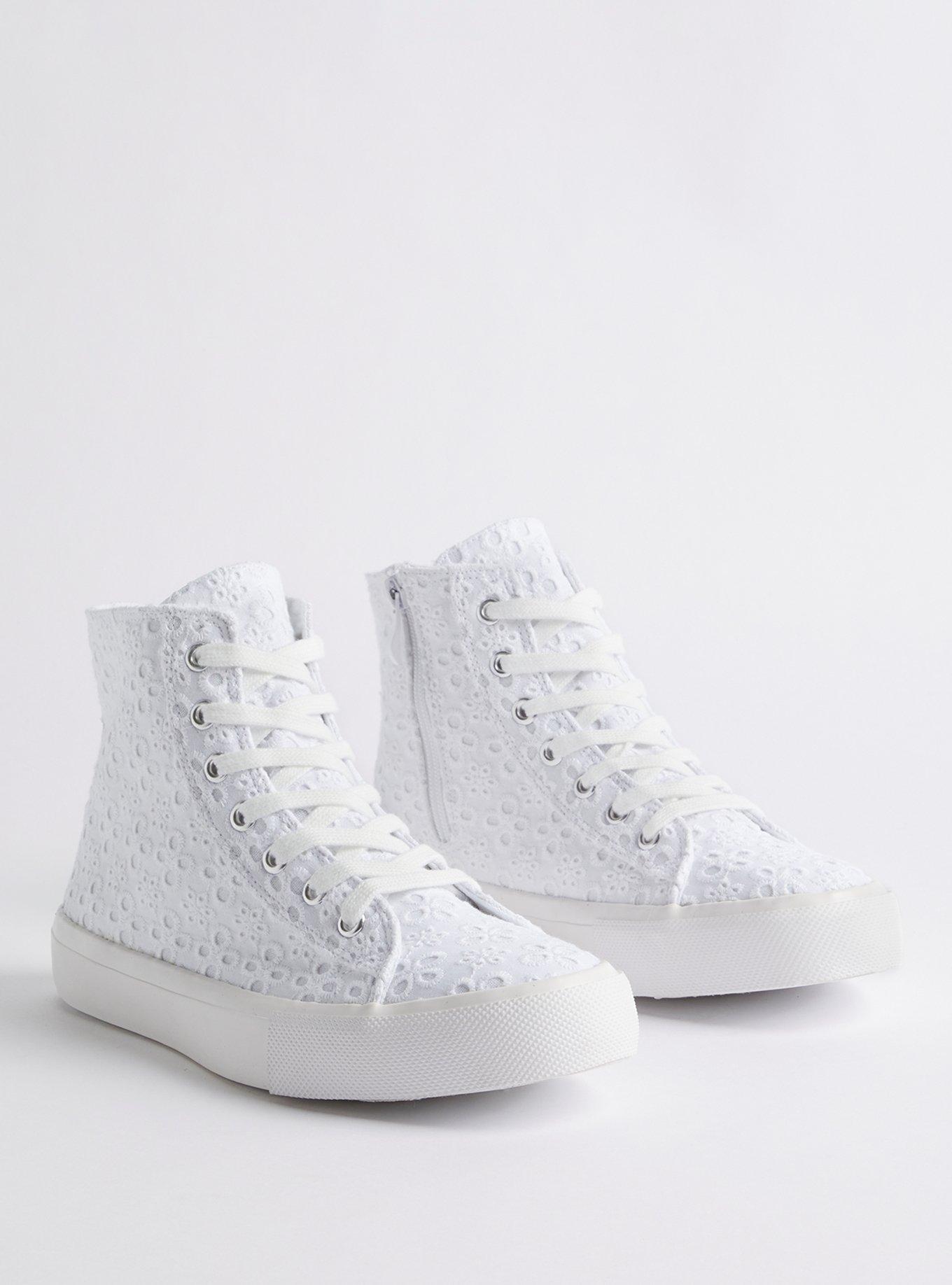 Eyelet Lace-Up Sneaker - White Canvas (WW), , hi-res