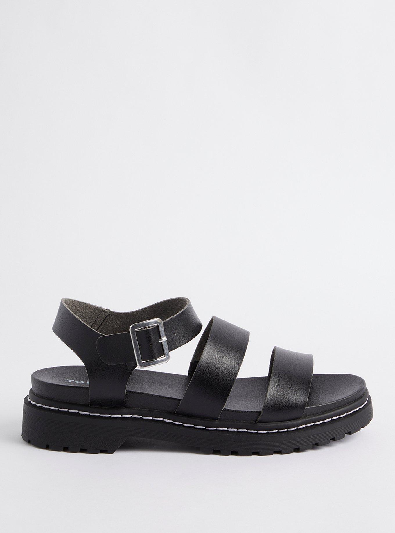 Chunky Lug Sole Sandal (WW), BLACK, alternate