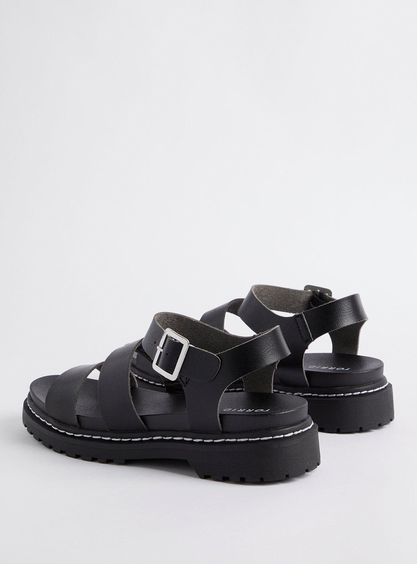 Chunky Lug Sole Sandal (WW), BLACK, alternate