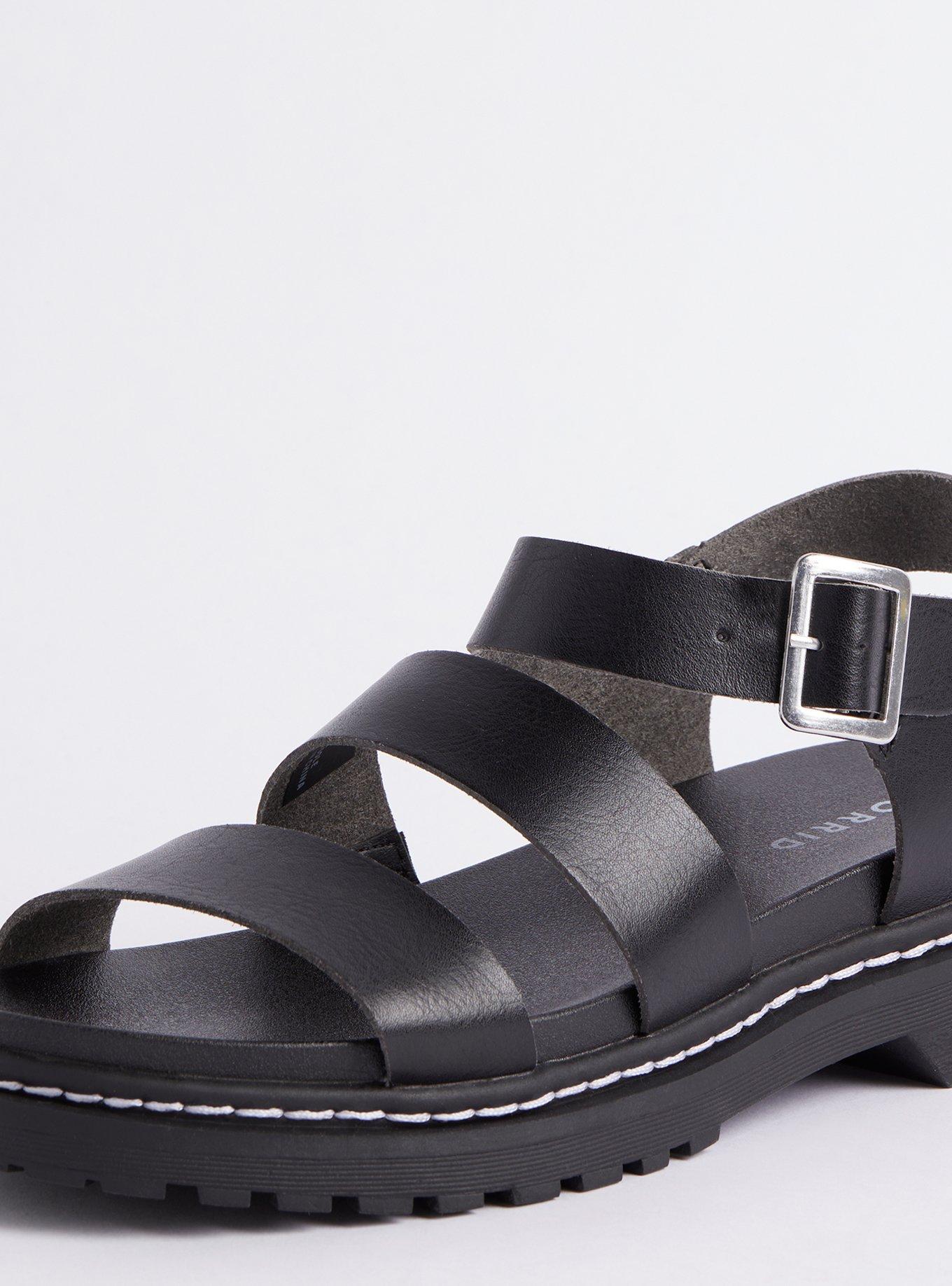 Chunky Lug Sole Sandal (WW), BLACK, alternate