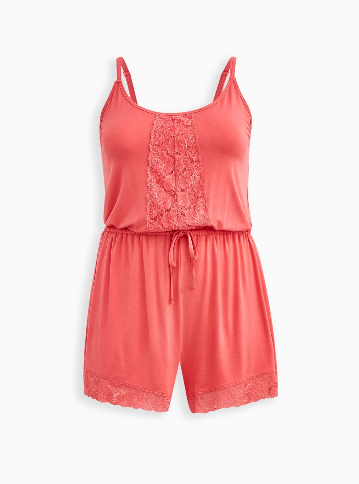 Plus Size - Super Soft Lace Applique Sleep Romper - Torrid