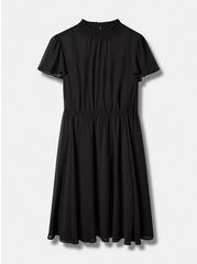 Mini Chiffon Smocked Dress, DEEP BLACK, hi-res