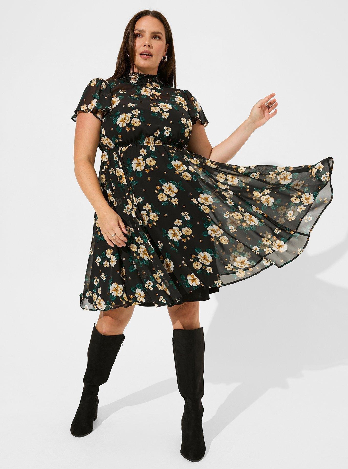 Plus Size Mini Chiffon Smocked Dress Torrid